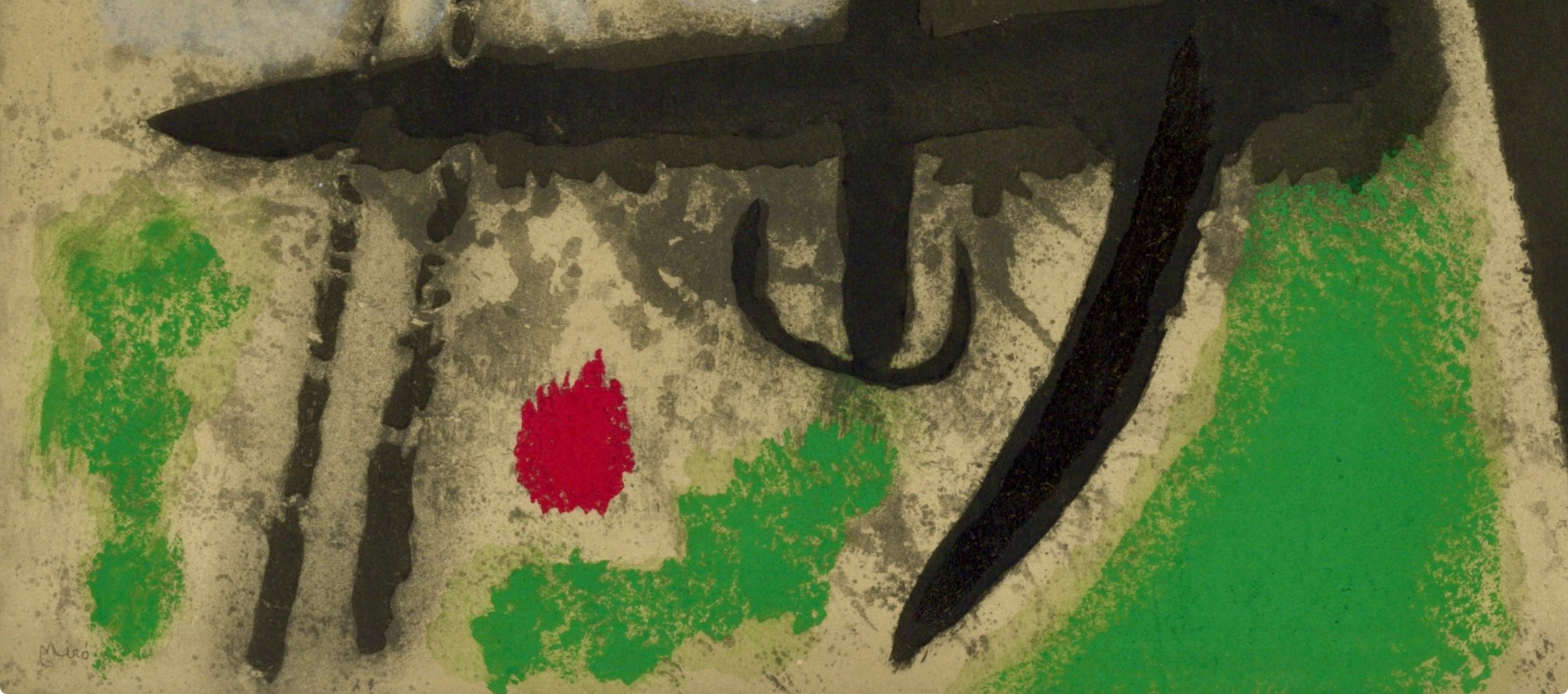 Miró, Composition (Cramer 103 ; Mourlot 382-383), Miró Cartones 1956-1965 (après) - Surréalisme Print par Joan Miró