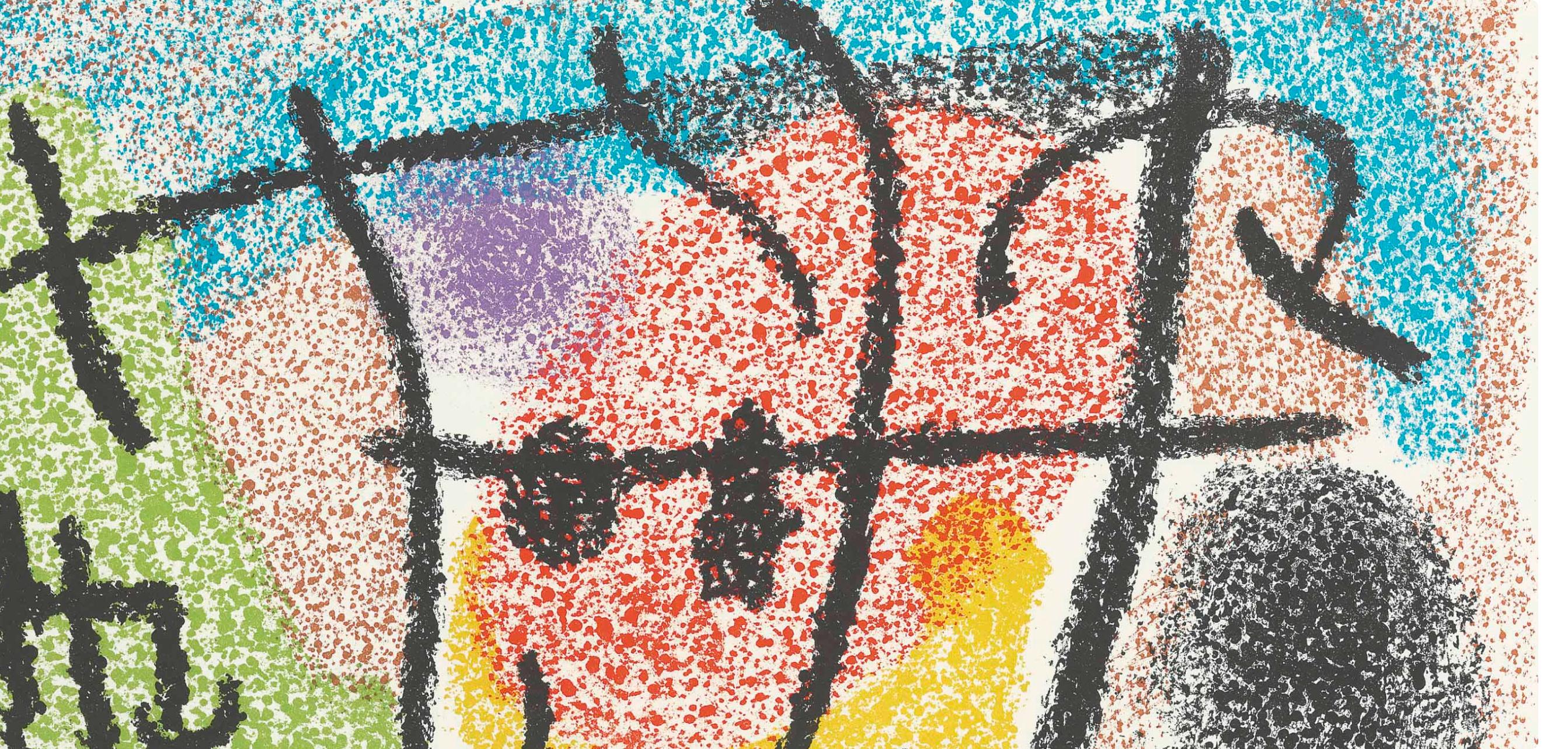 Miró, Composition (Cramer 103; Mourlot 382-383), Miró Cartones 1956-1965 (after) - Surrealist Print by Joan Miró