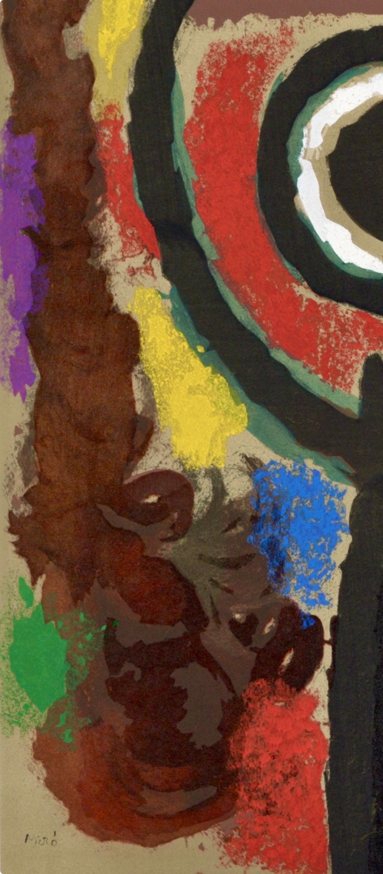 Miró, Composizione (Cramer 103; Mourlot 382-383), Miró Cartones 1956-1965 (dopo) - Abstract Print Nero di Joan Miró