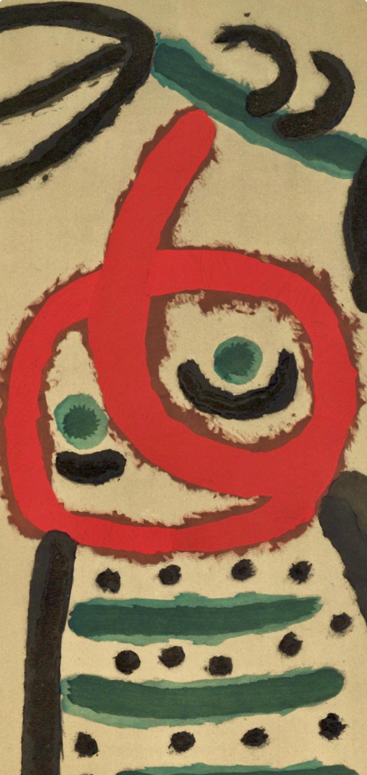 Miró, Composition (Cramer 103; Mourlot 382-383), Miró Cartones 1956-1965 (after) - Beige Figurative Print by Joan Miró