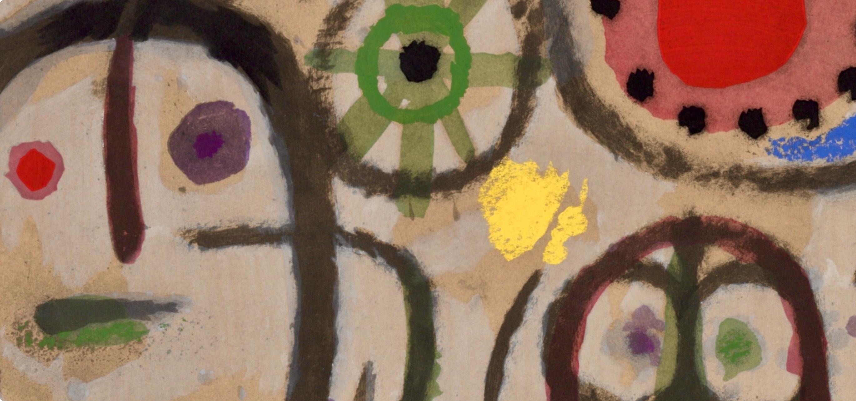 Miró, Composizione (Cramer 103; Mourlot 382-383), Miró Cartones 1956-1965 (dopo) - Abstract Print Marrone di Joan Miró