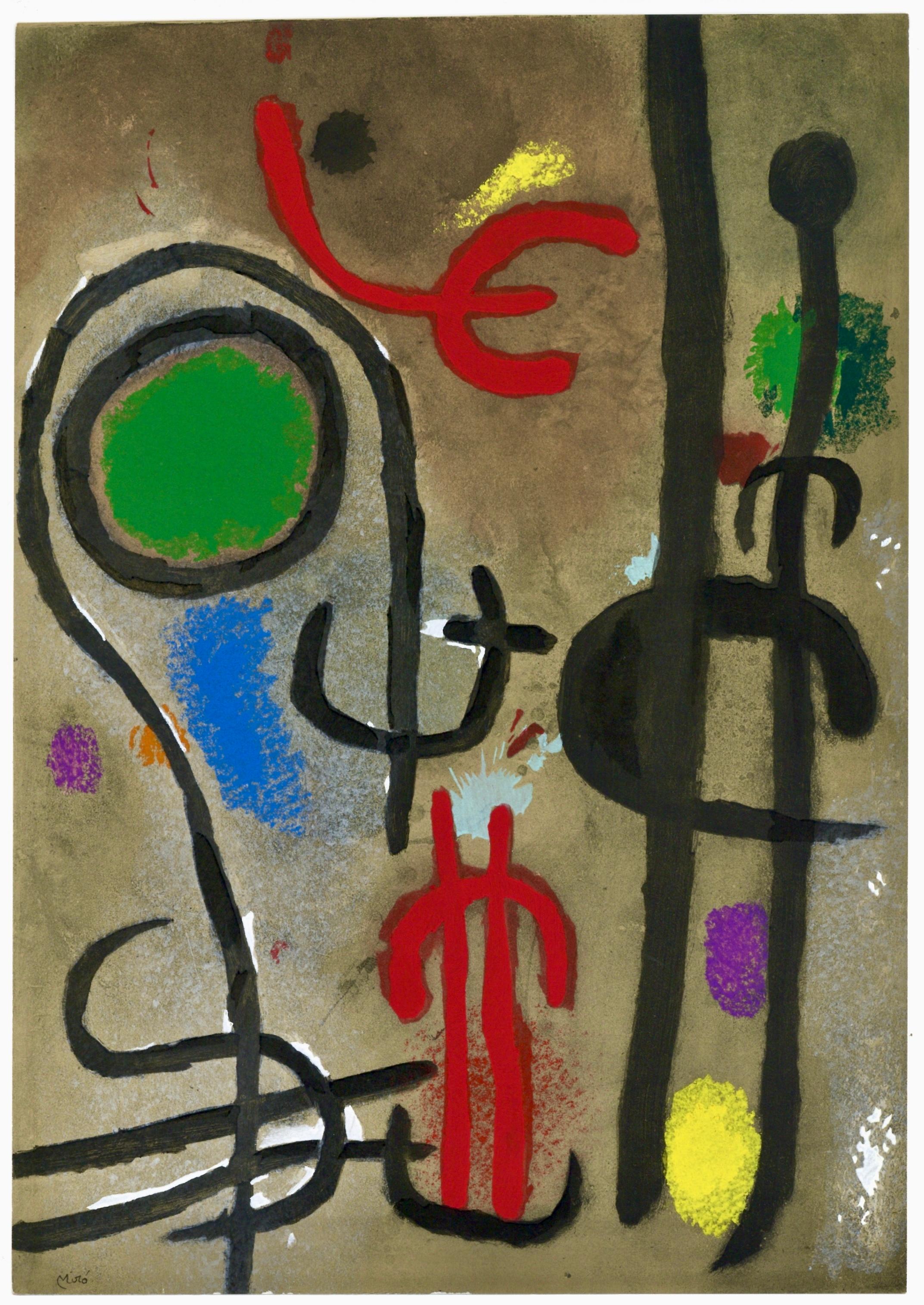 Lithographie et pochoir sur papier vélin. Inscription : Non signé et non numéroté, tel que publié. Bon état. Notes : Extrait de l'album Miró : Cartones, 1959-1965, October - November 1965, 1965. Publié par Pierre Matisse Gallery, New York ; imprimé