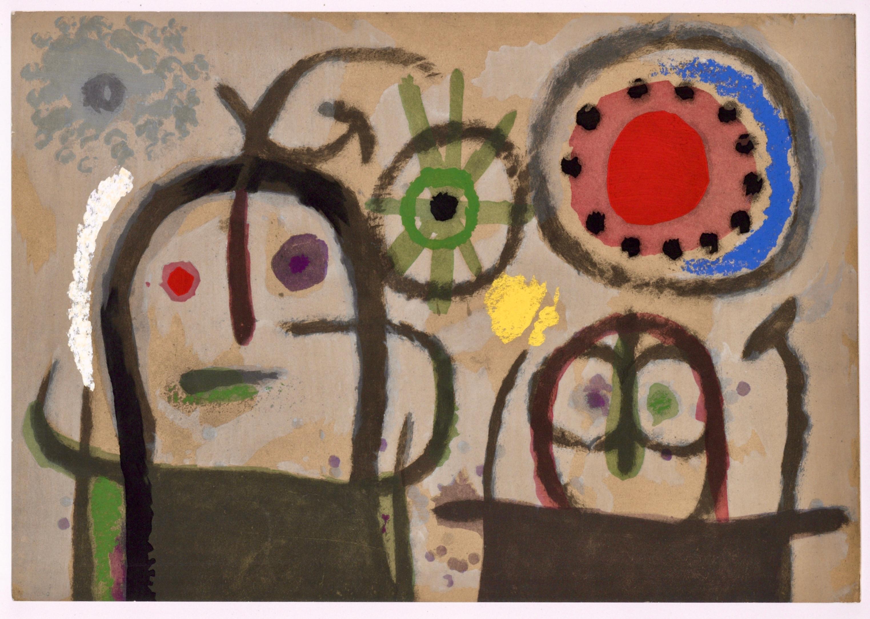 Litografia e stencil su carta vélin. Iscrizione: Non firmato e non numerato, come emesso. Buone condizioni. Note: Dall'album, Miró: Cartones, 1959-1965, ottobre - novembre 1965, 1965. Pubblicato dalla Pierre Matisse Gallery, New York; stampato da