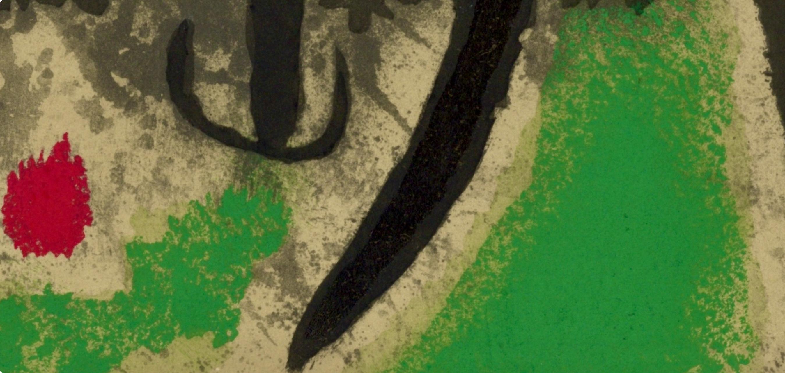 Lithographie et pochoir sur papier vélin. Inscription : Non signé et non numéroté, tel que publié. Bon état. Notes : Extrait de l'album Miró : Cartones, 1959-1965, October - November 1965, 1965. Publié par Pierre Matisse Gallery, New York ; imprimé