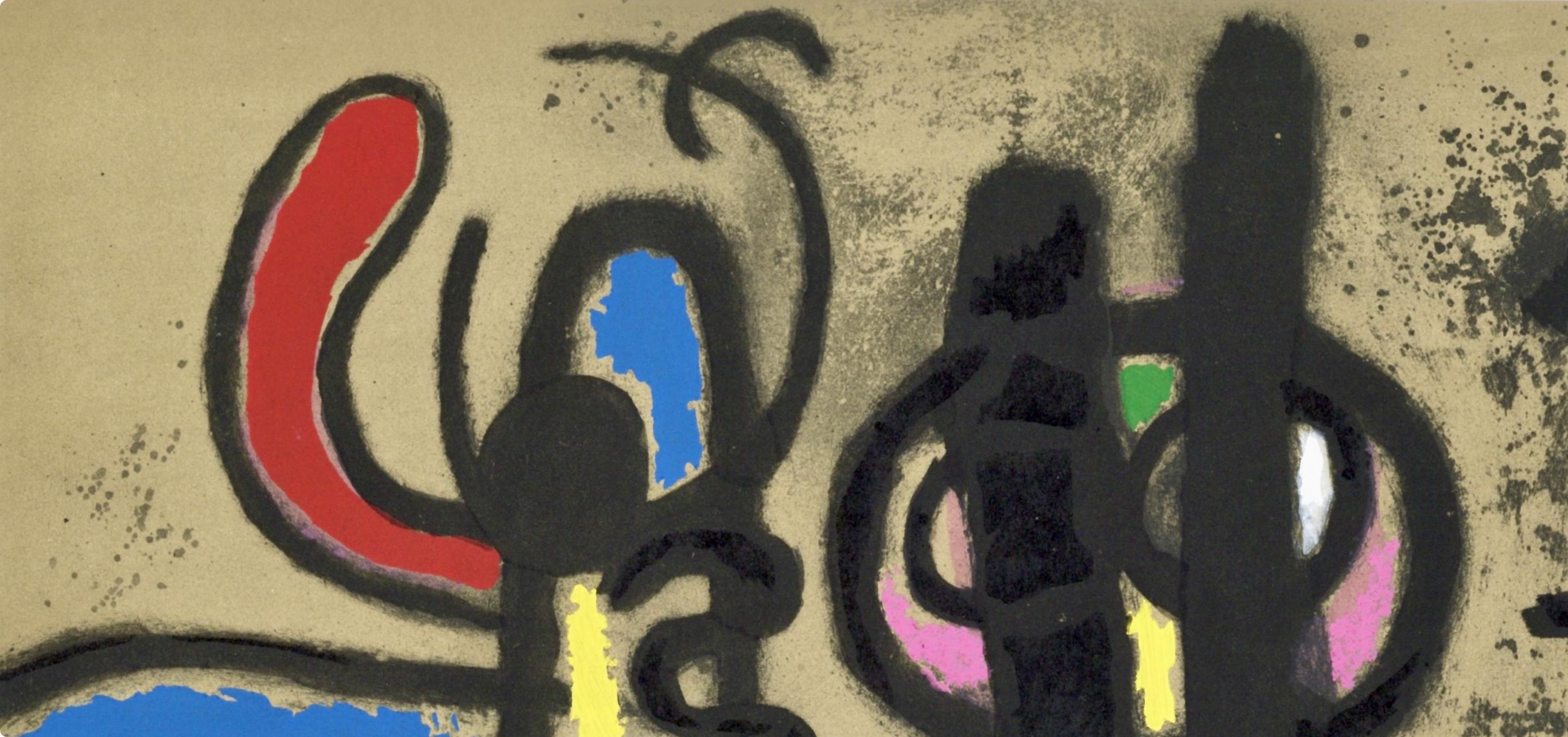 Miró, Composición (Cramer 103; Mourlot 382-383), Miró Cartones 1956-1965 (después) en venta 1