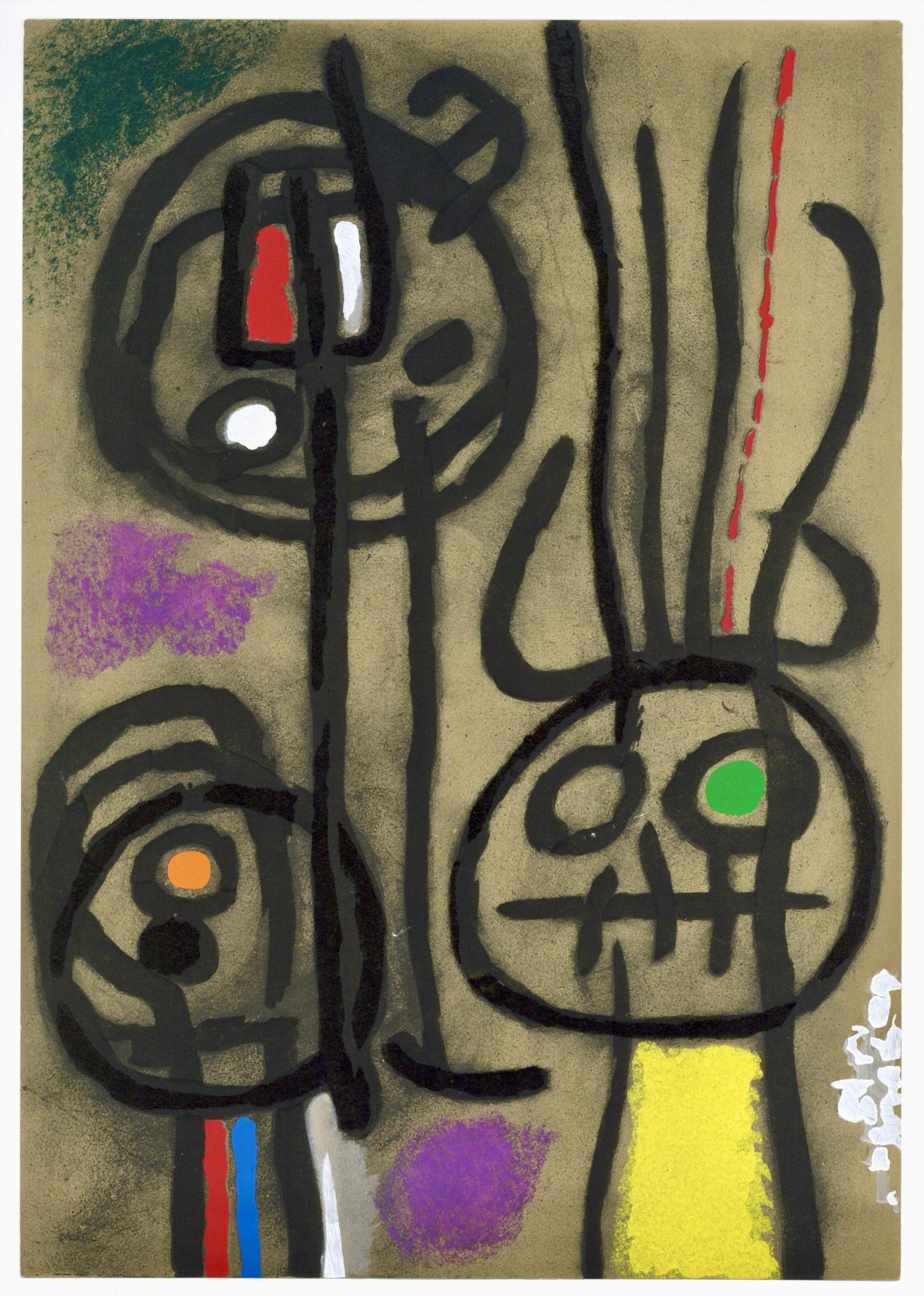 Miró, Composición (Cramer 103; Mourlot 382-383), Miró Cartones 1956-1965 (después) en venta 2