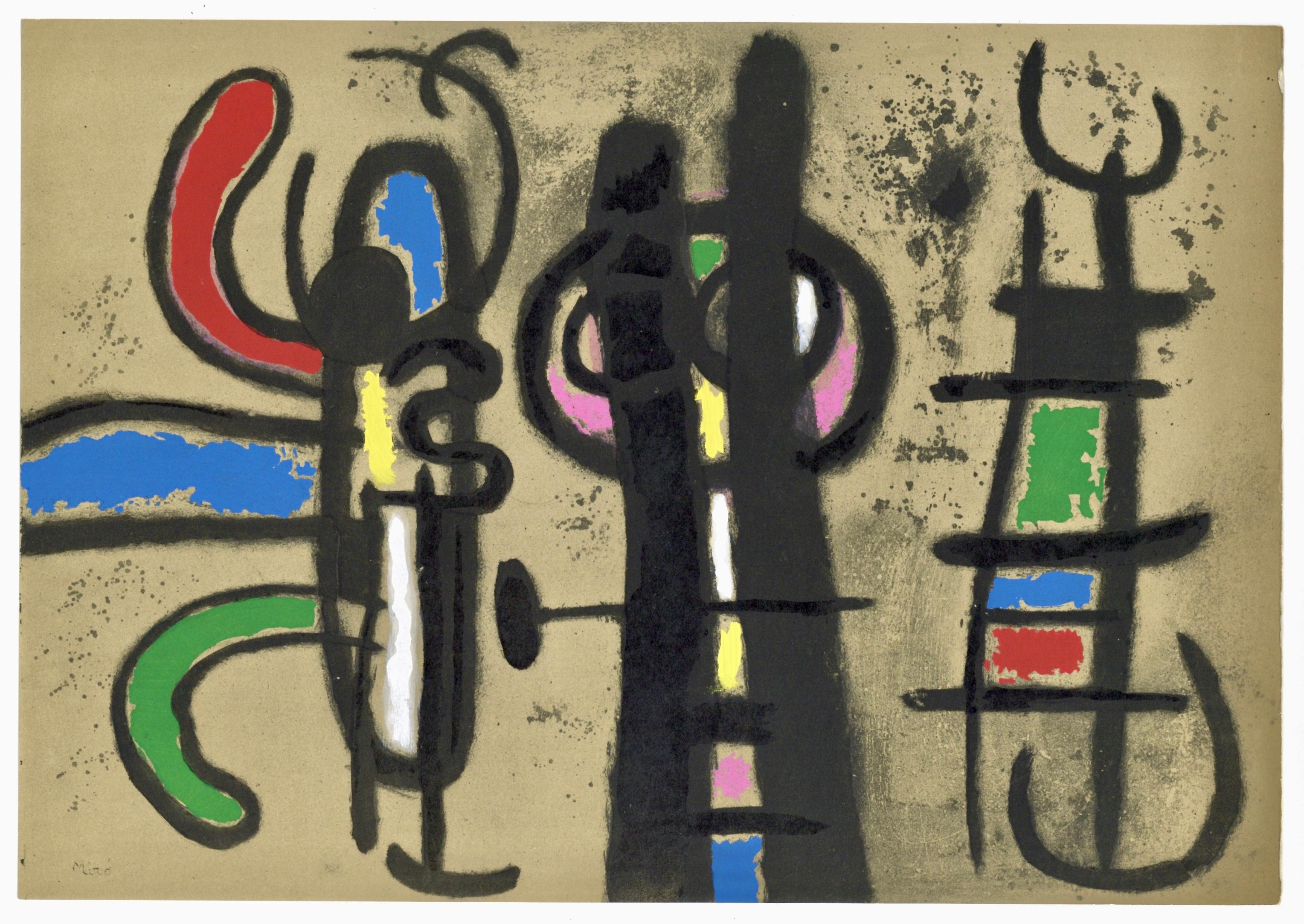 Miró, Composición (Cramer 103; Mourlot 382-383), Miró Cartones 1956-1965 (después) en venta 3