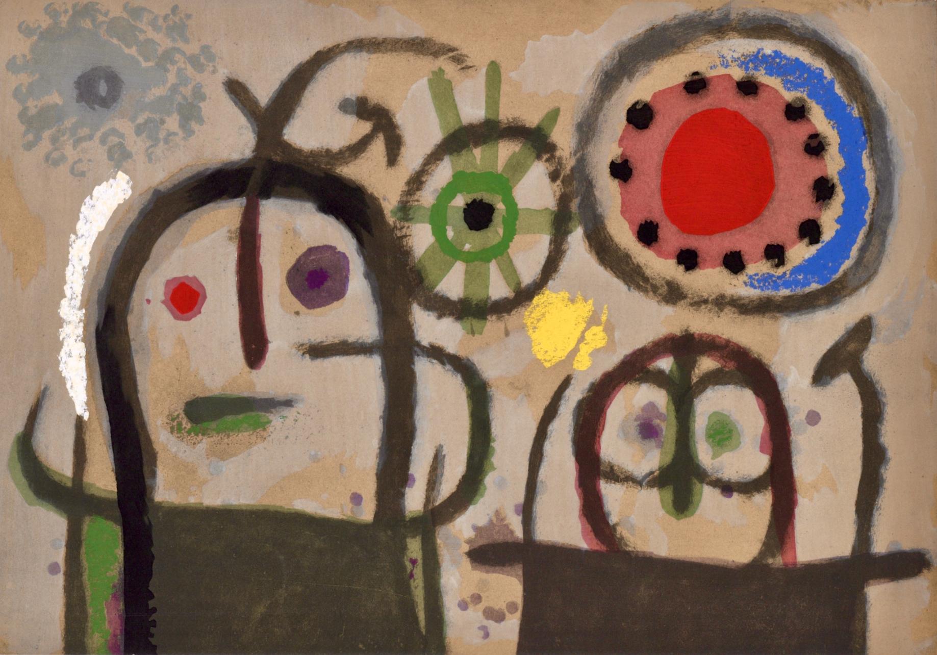 Abstract Print di Joan Miró - Miró, Composizione (Cramer 103; Mourlot 382-383), Miró Cartones 1956-1965 (dopo)