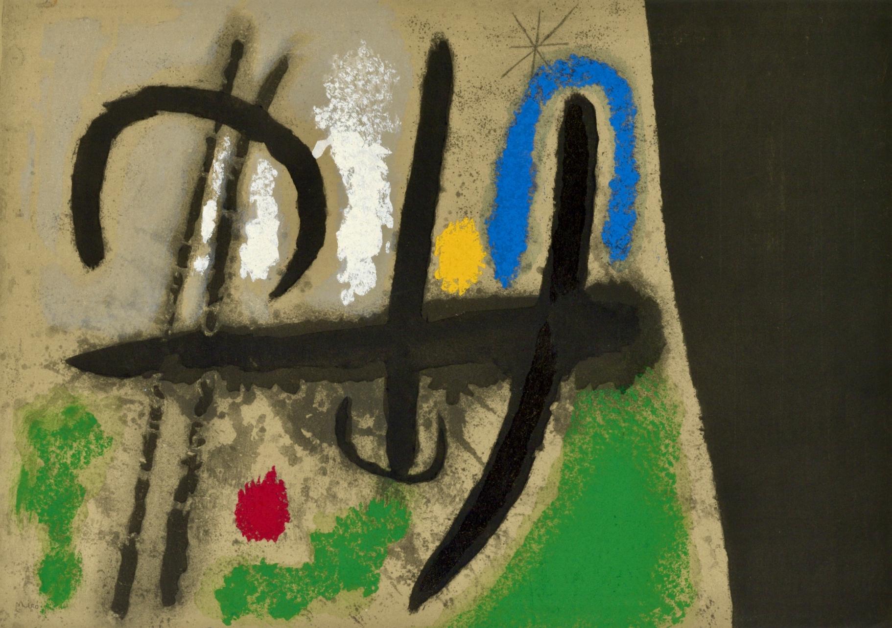 Miró, Composition (Cramer 103 ; Mourlot 382-383), Miró Cartones 1956-1965 (après)