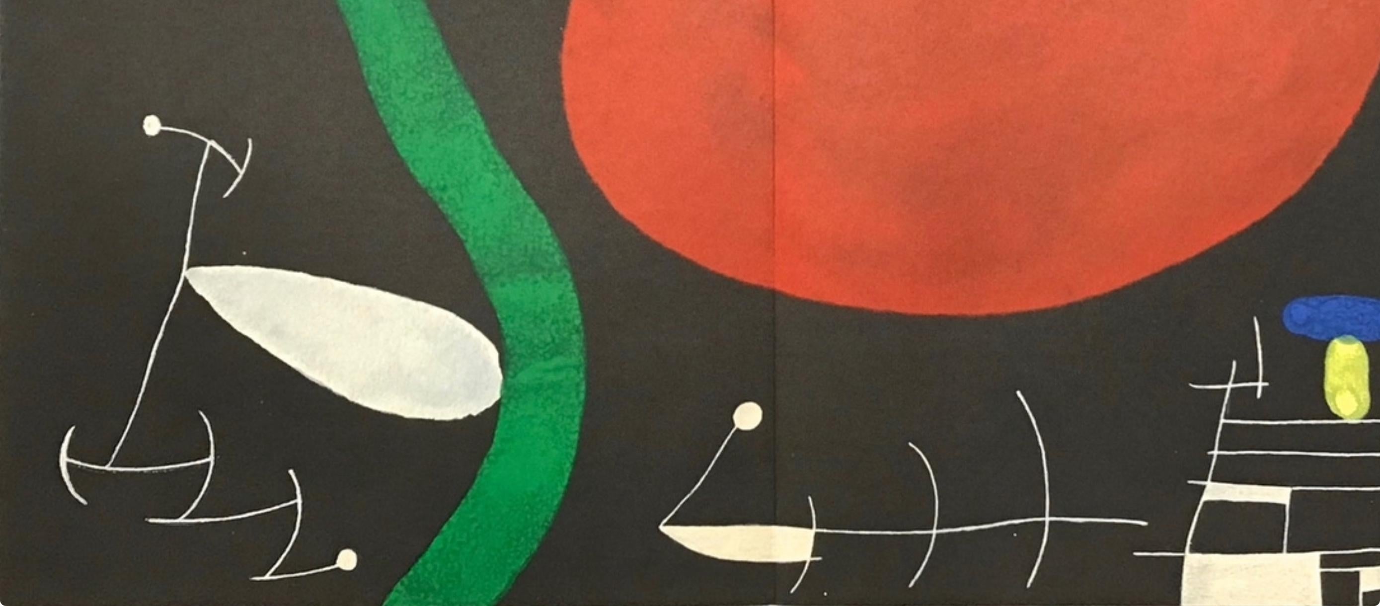 Miró, Komposition (Cramer 112; Mourlot 439-442), Derrière le miroir (nach) (Surrealismus), Print, von Joan Miró