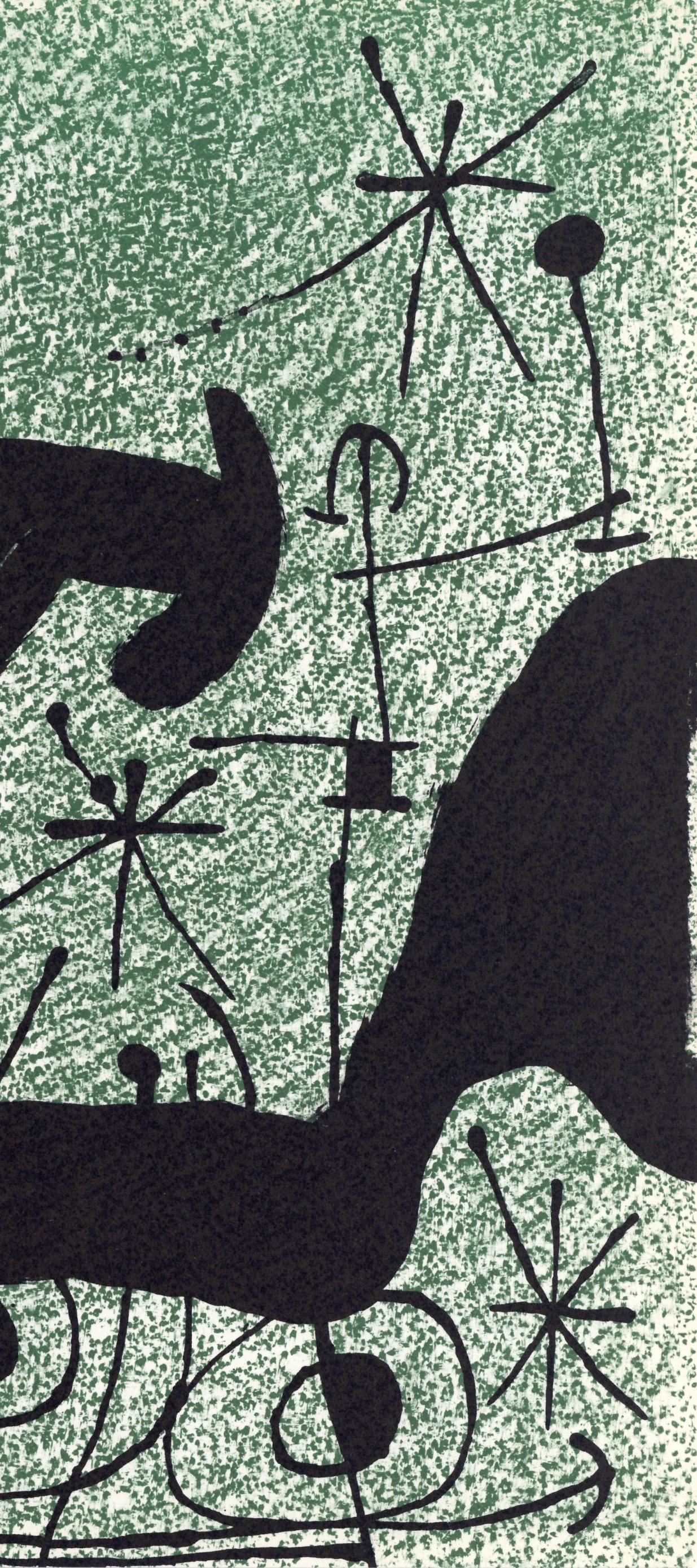 Miró, Komposition (Cramer 112; Mourlot 439-442), Derrière le miroir (nach) (Schwarz), Abstract Print, von Joan Miró