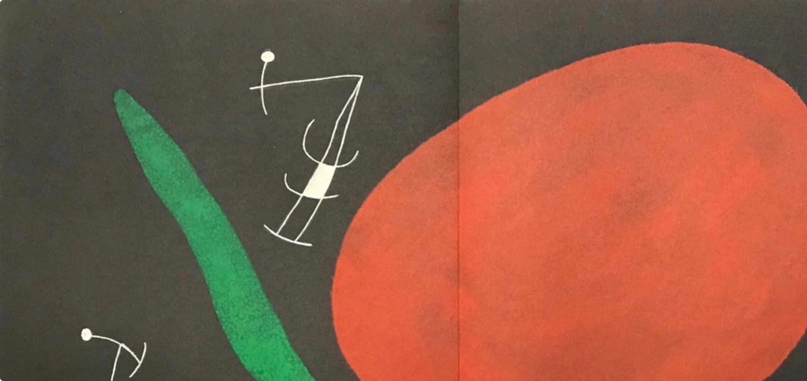Miró, Komposition (Cramer 112; Mourlot 439-442), Derrière le miroir (nach) (Schwarz), Abstract Print, von Joan Miró