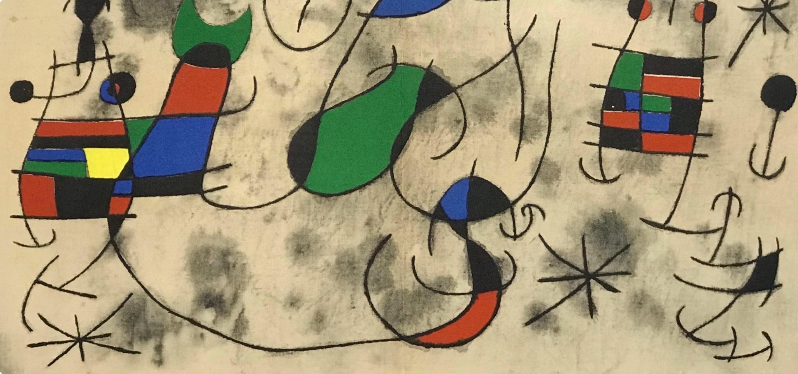 Miró, Composition (Cramer 112; Mourlot 439-442), Derrière le miroir (after) - Beige Abstract Print by Joan Miró