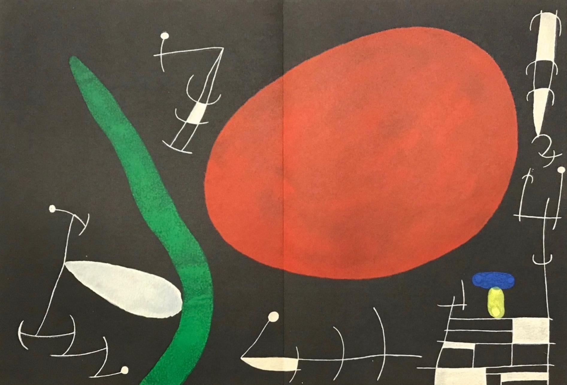Joan Miró Abstract Print – Miró, Komposition (Cramer 112; Mourlot 439-442), Derrière le miroir (nach)