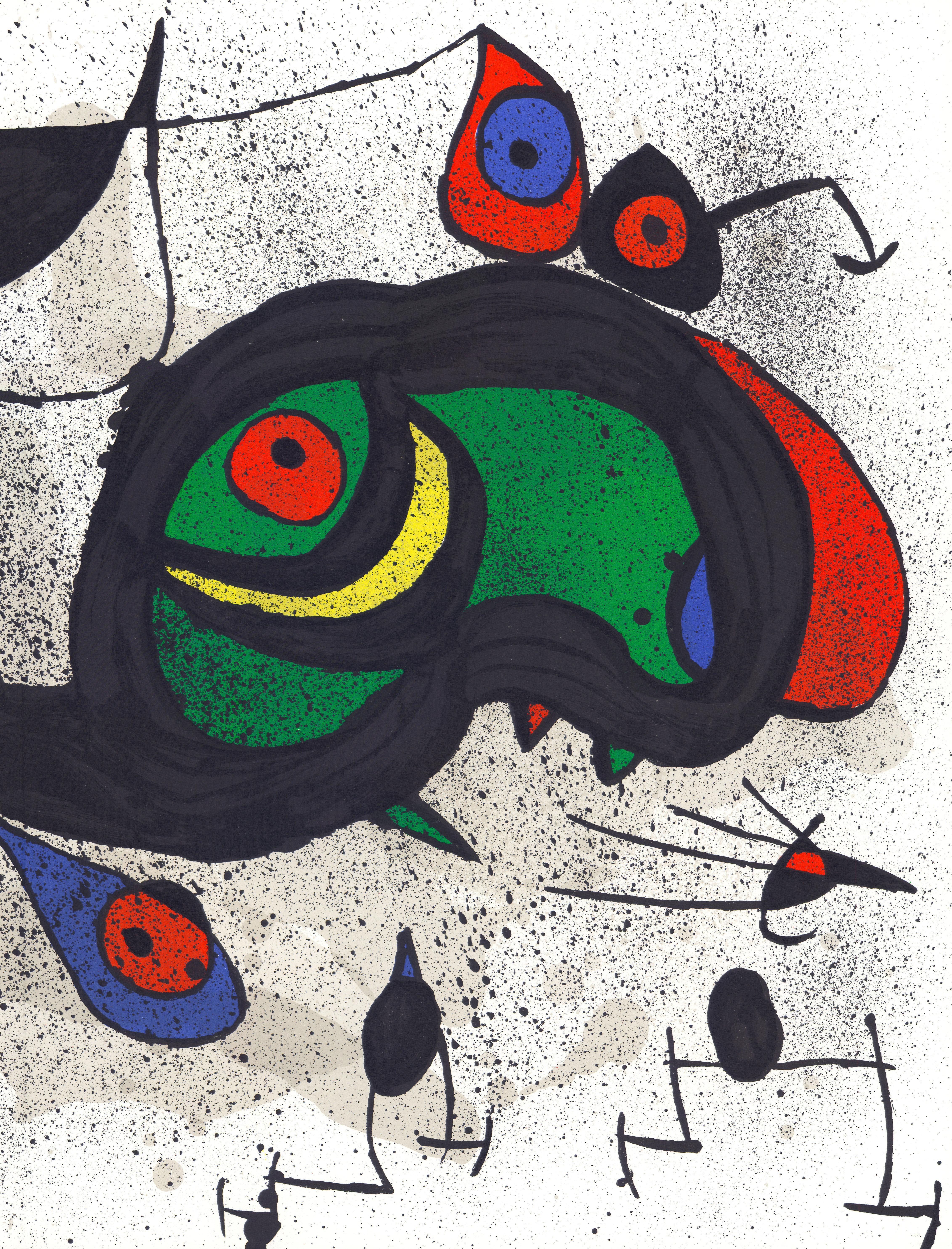 Miró, Composition (Cramer 145 ; Mourlot, 738-740), Derrière le miroir (d'après) - Print de Joan Miró