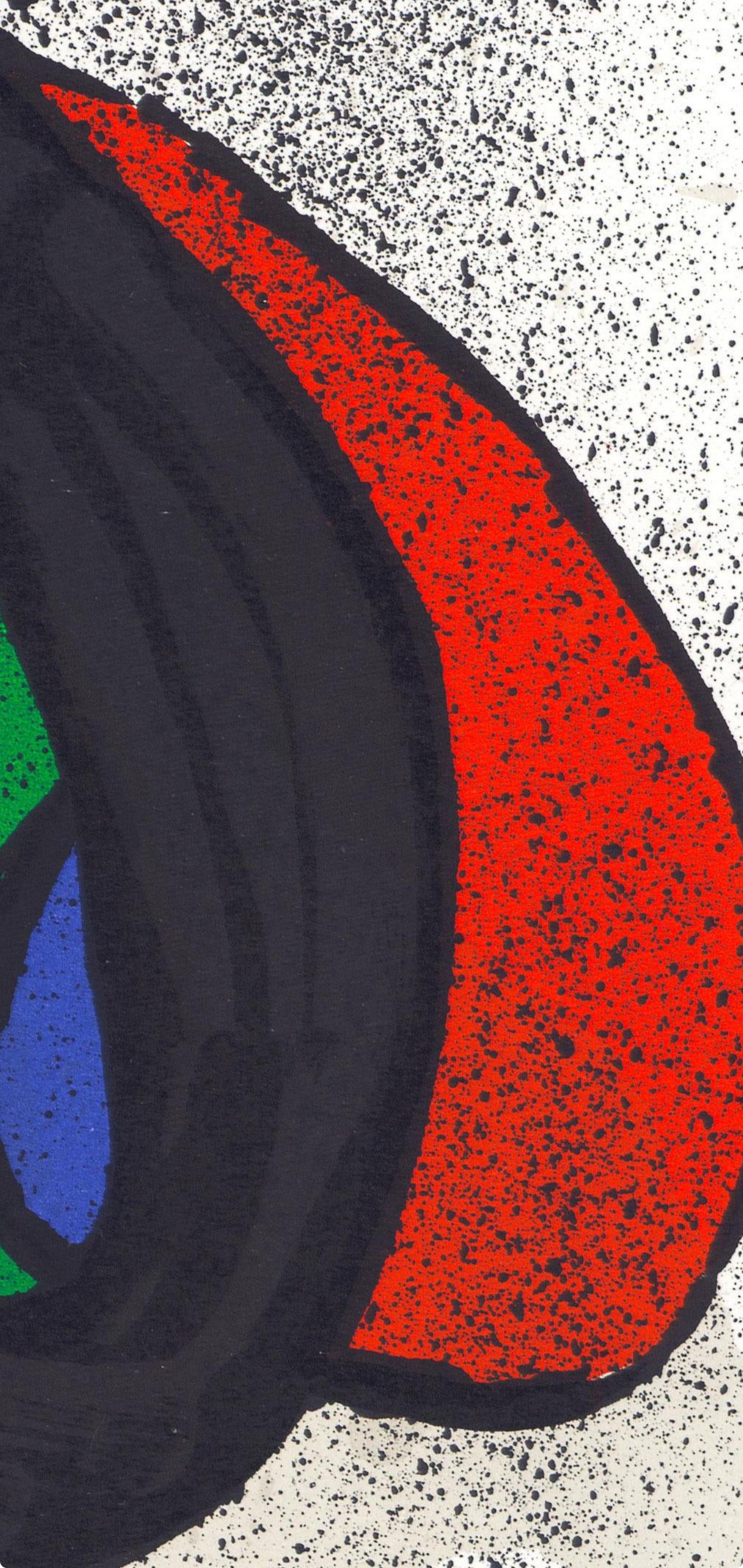 Miró, Composition (Cramer 145 ; Mourlot, 738-740), Derrière le miroir (d'après) - Gris Figurative Print par Joan Miró