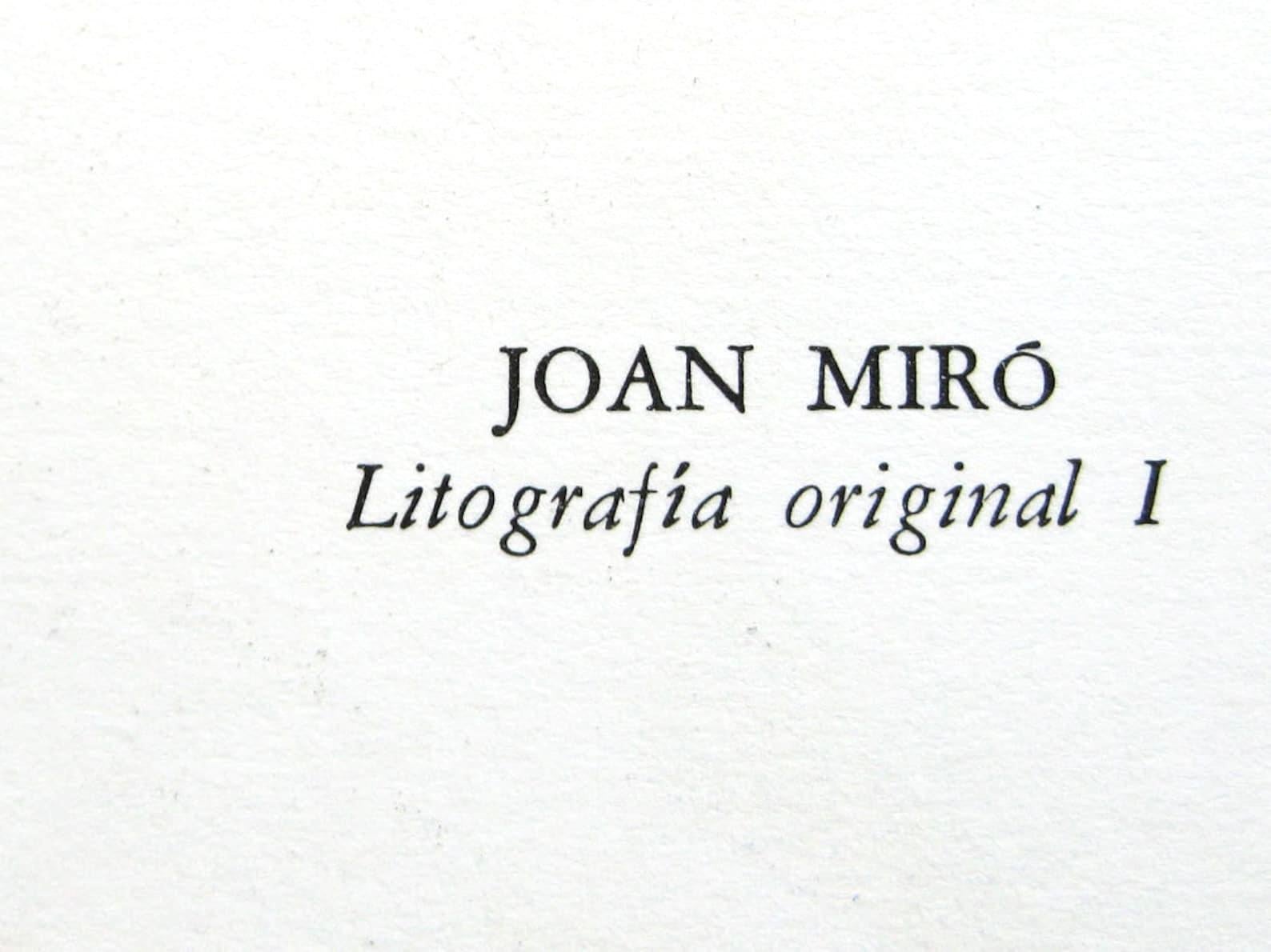 Miró, Litógrafia original I (Cramer 160; Mourlot 857), Litógrafo I (after) For Sale 2