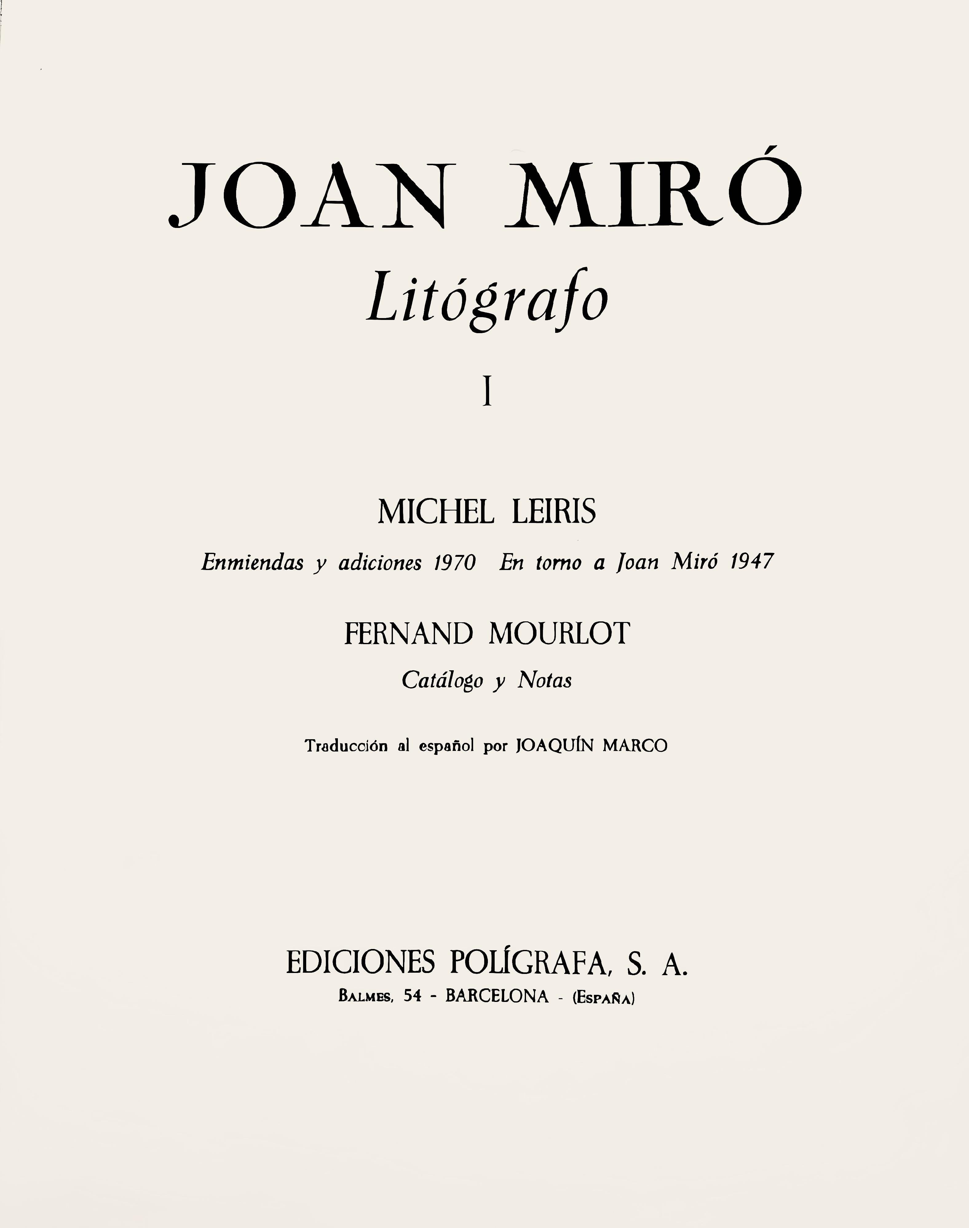 Miró, Litógrafia original I (Cramer 160; Mourlot 857), Litógrafo I (after) For Sale 3