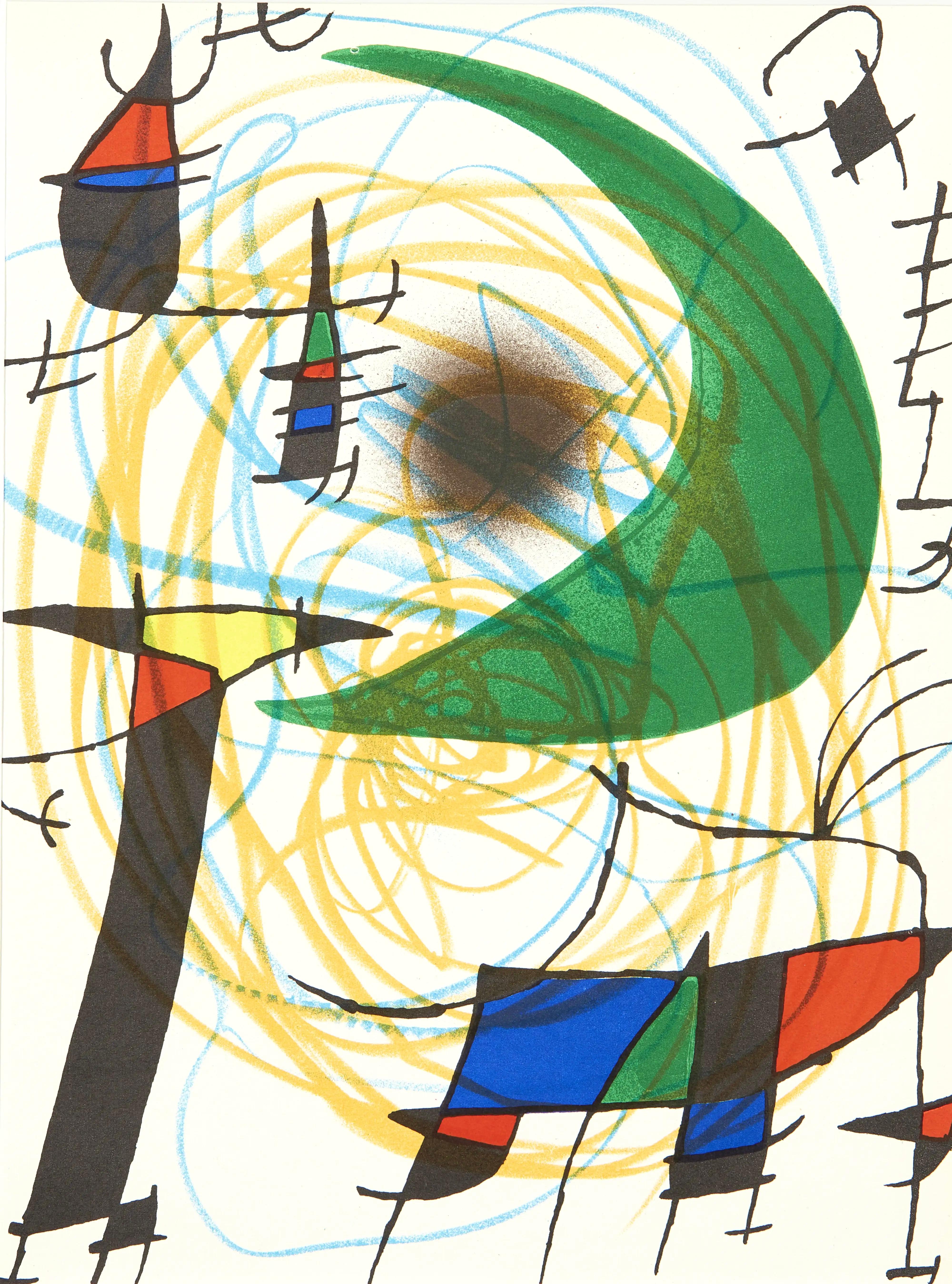Joan Miró Abstract Print - Miró, Litógrafia original V (Cramer 160; Mourlot 861), Litógrafo I (after)