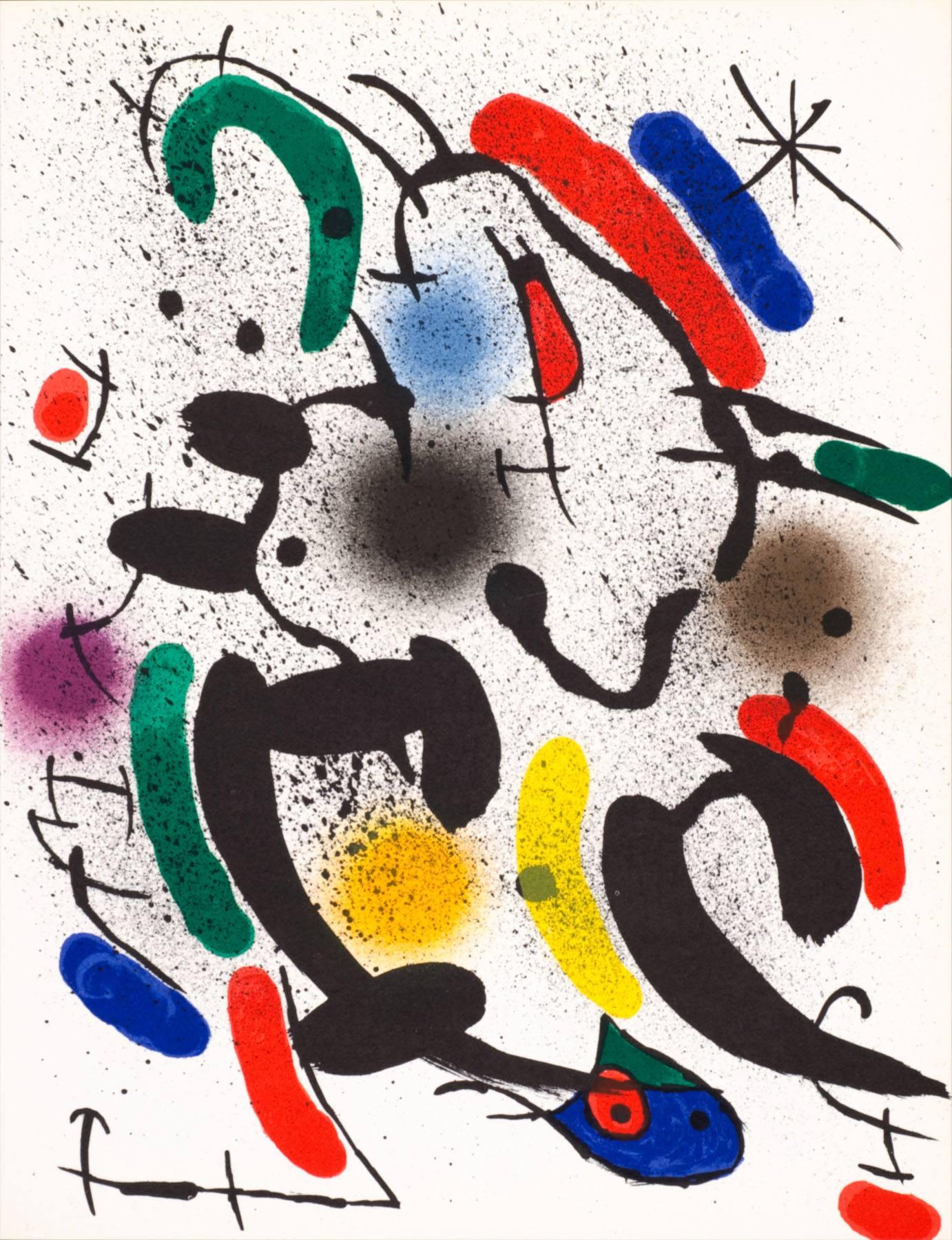 Joan Miró Figurative Print - Miro, Composition (Cramer 160; Mourlot 862), 1972 (after)