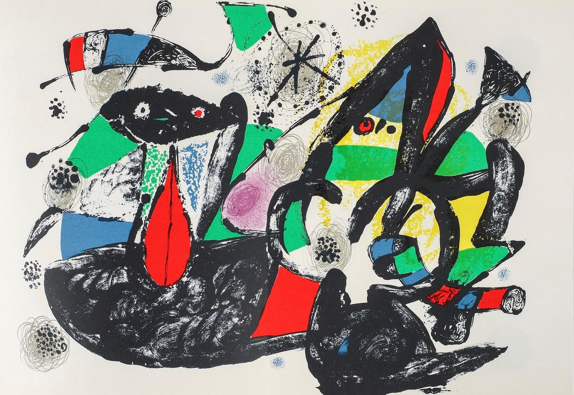 Abstract Print Joan Miró - Miró, Composition (Cramer 233 ; Mourlot 929), XXe Siècle (d'après)