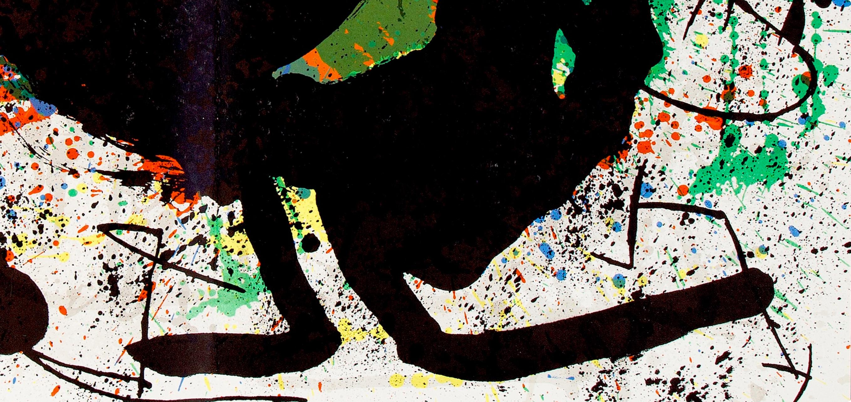 Miró, Composition (Cramer 239; Mourlot 891), Derrière le Miroir (after) - Black Figurative Print by Joan Miró
