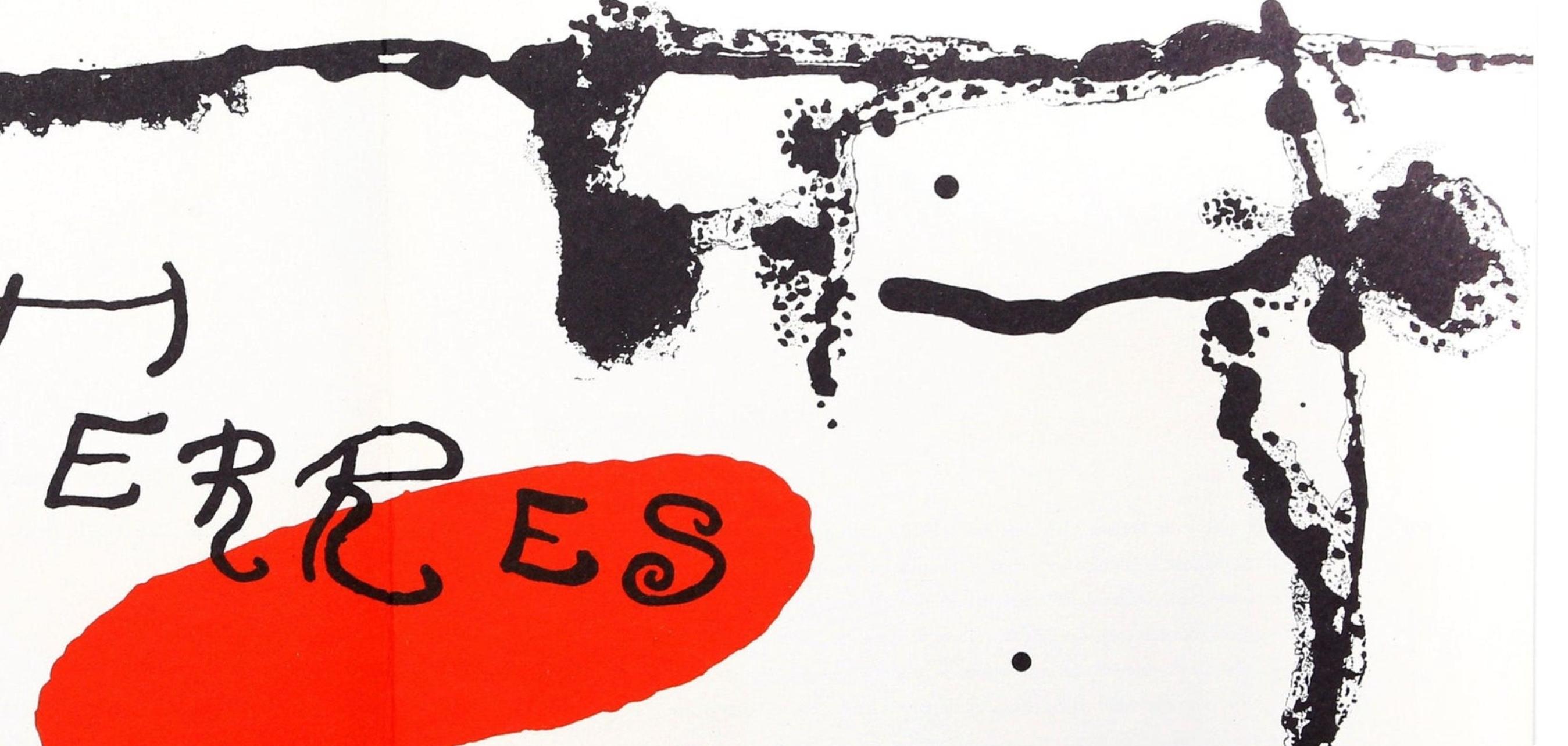 Miró, Composizione (Cramer 34; Mourlot 224), Derrière le miroir (dopo) - Figurative Print Grigio di Joan Miró