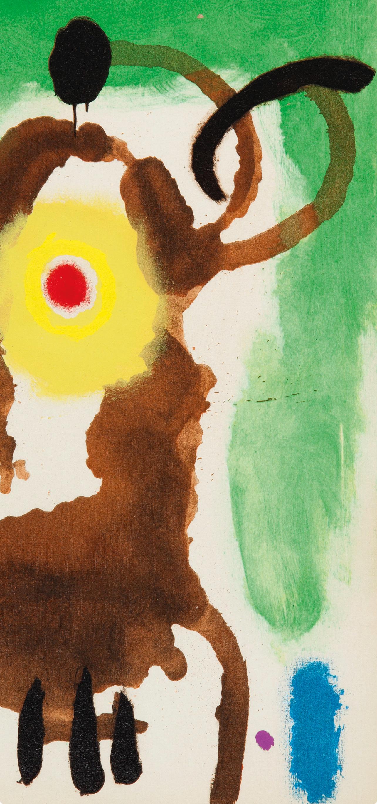 Miró, Composition (Cramer 69; Dupin 292; Mourlot 286-294) (after) - Green Figurative Print by Joan Miró
