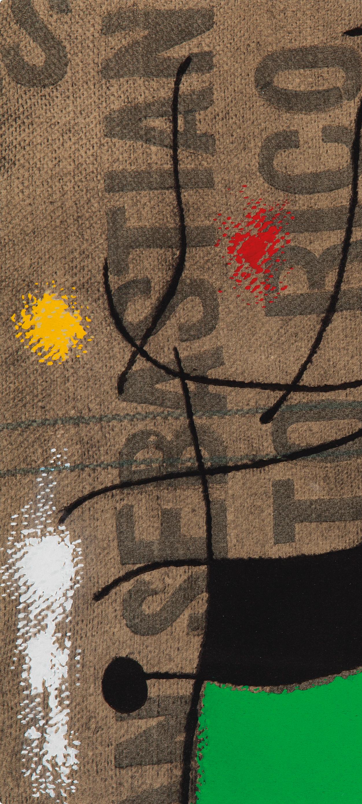 Miró, Composition (Cramer 69; Dupin 292; Mourlot 286-294) (after) - Brown Figurative Print by Joan Miró