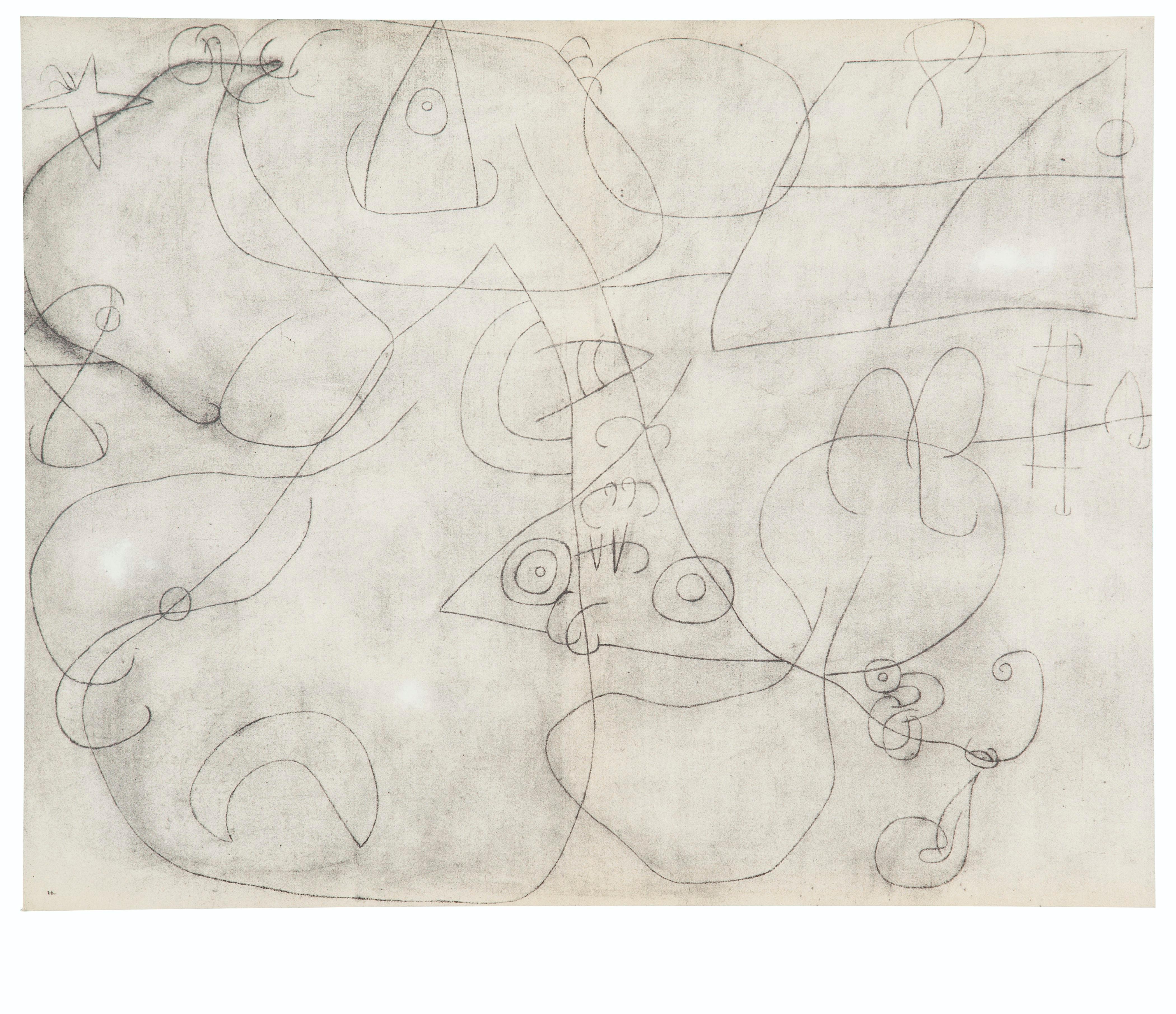 Lithograph on vélin paper. Inscription: Unsigned and unnumbered, as issued. Good Condition, with centerfold, as issued. Notes: From folio, Miró 1959-1960, 1961. Published by Pierre Matisse Gallery, New York; printed by l'Imprimerie Daniel Jacomet,