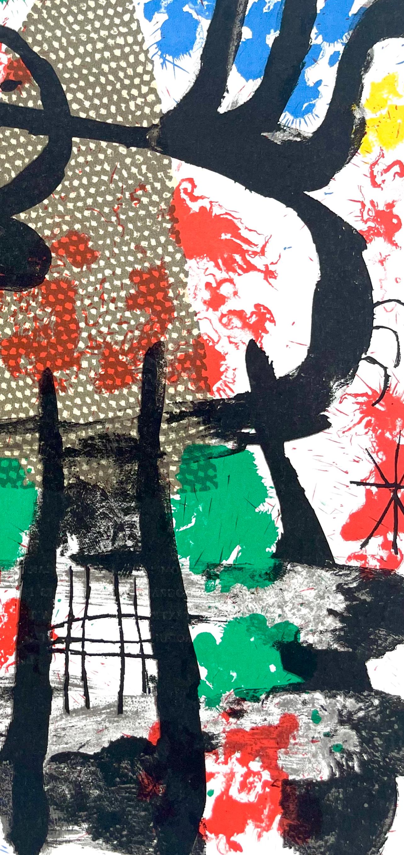 Miró, Composition (Cramer 70; Mourlot 316), Derrière le miroir (after) - Black Abstract Print by Joan Miró