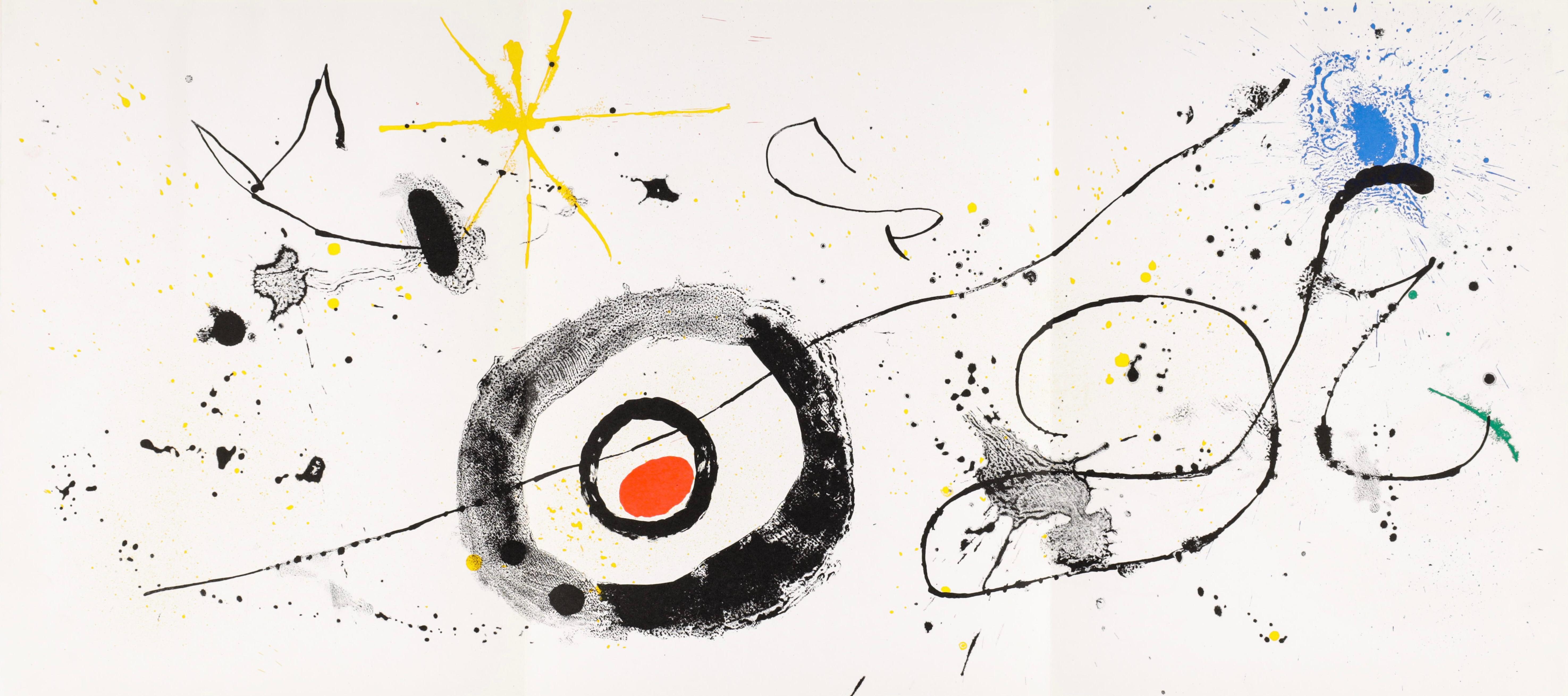 Abstract Print Joan Miró - Miró, Composition (Cramer 83 ; Mourlot 344), Derrière le miroir (d'après)