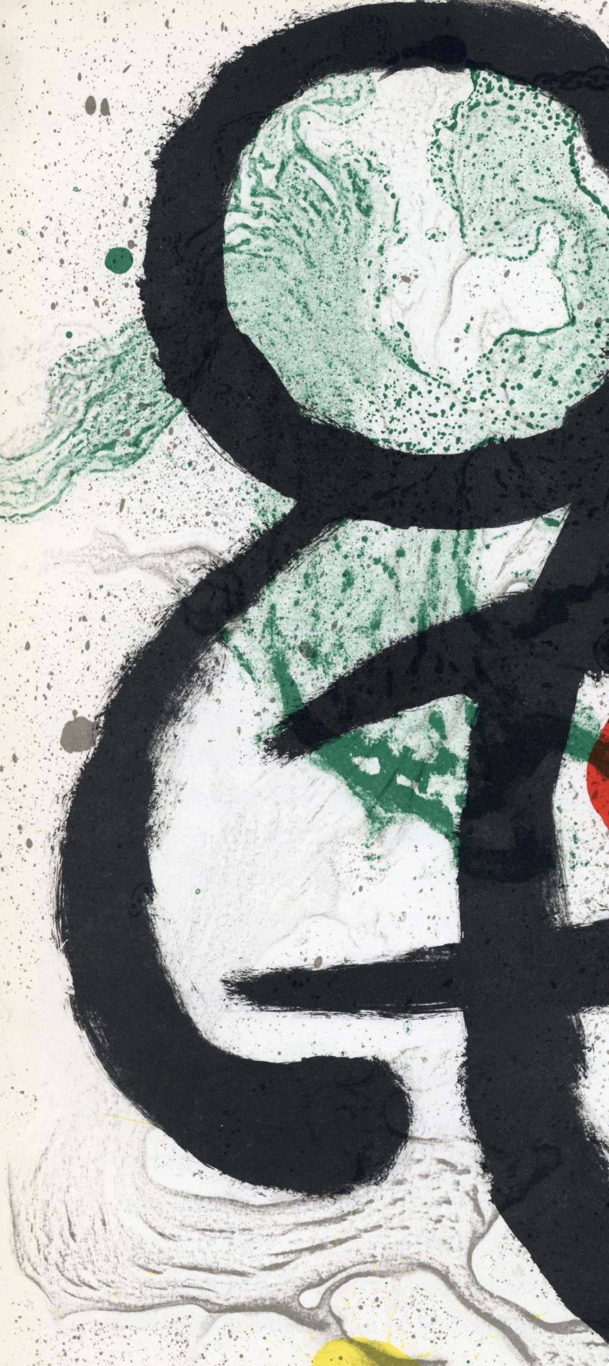 Miró, Komposition (Cramer 83; Mourlot 345), Derrière le miroir (nach) (Grau), Abstract Print, von Joan Miró