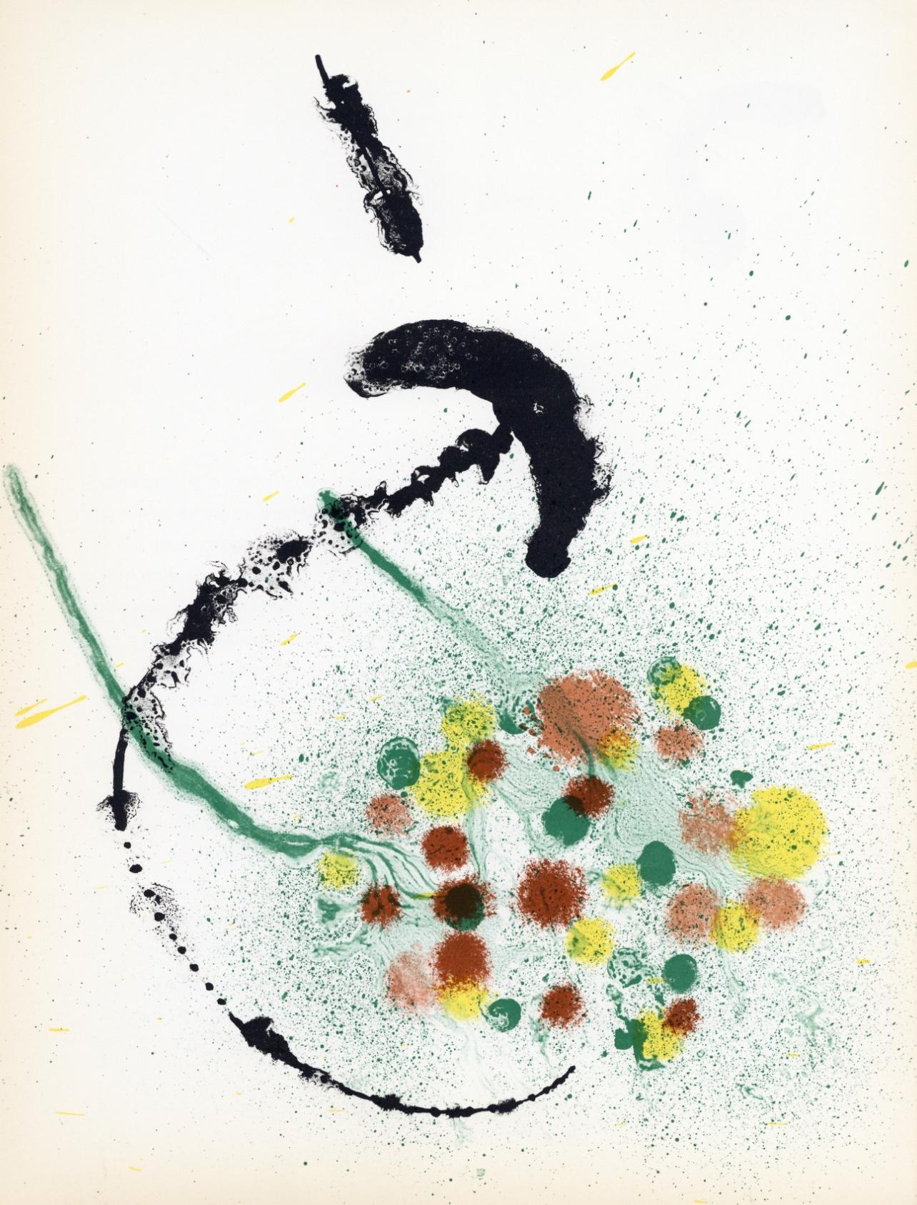 Abstract Print Joan Miró - Miró, Composition (Cramer 83 ; Mourlot 346), Derrière le miroir (d'après)