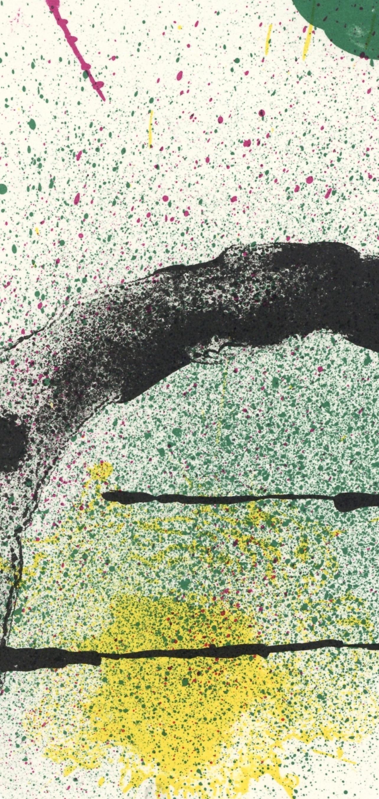 Miró, Composition (Cramer 83; Mourlot 347), Derrière le miroir (after) - White Figurative Print by Joan Miró