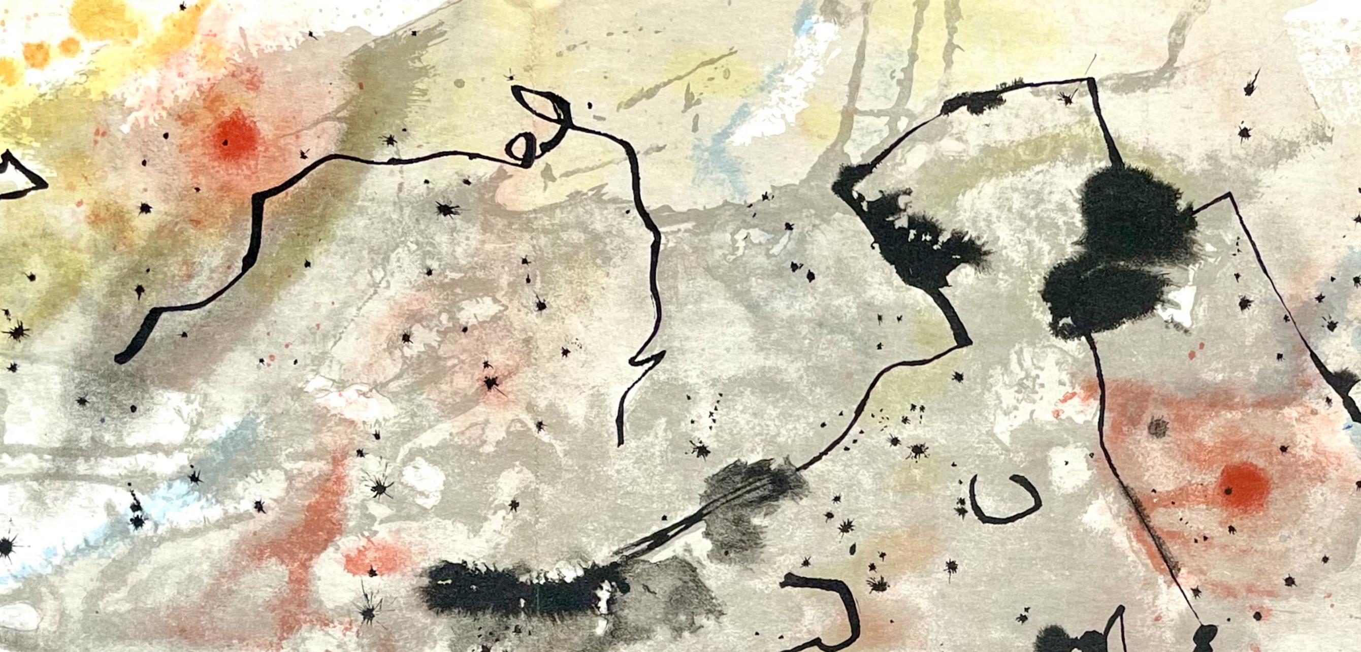 Miró, Composition, Derrière le miroir (d'après) - Print de Joan Miró