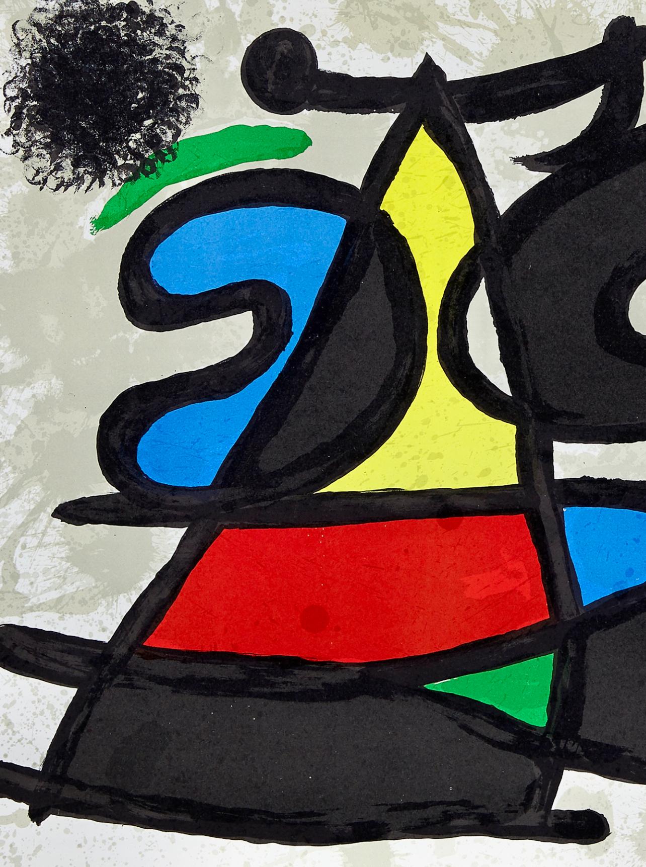 Miró, Composition, Derrière le miroir (d'après) - Print de Joan Miró