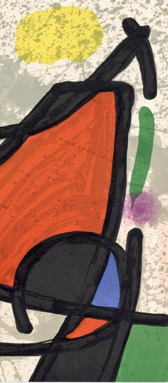 Joan Miro, Figure and Bird in the Night, from Derriere le miroir, 1970