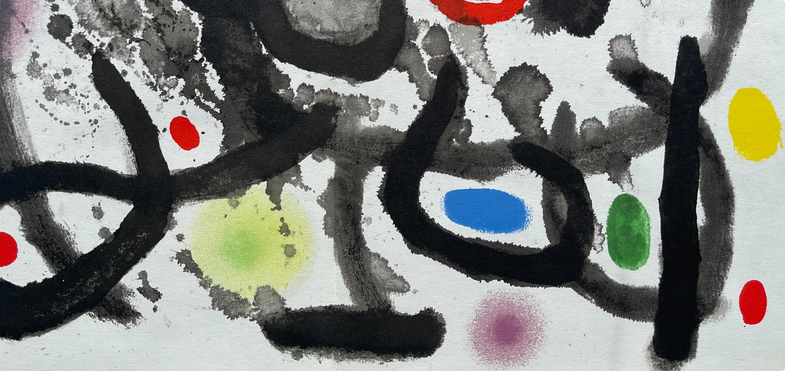 Miró, Composition, Derrière le miroir (d'après) - Surréalisme Print par Joan Miró