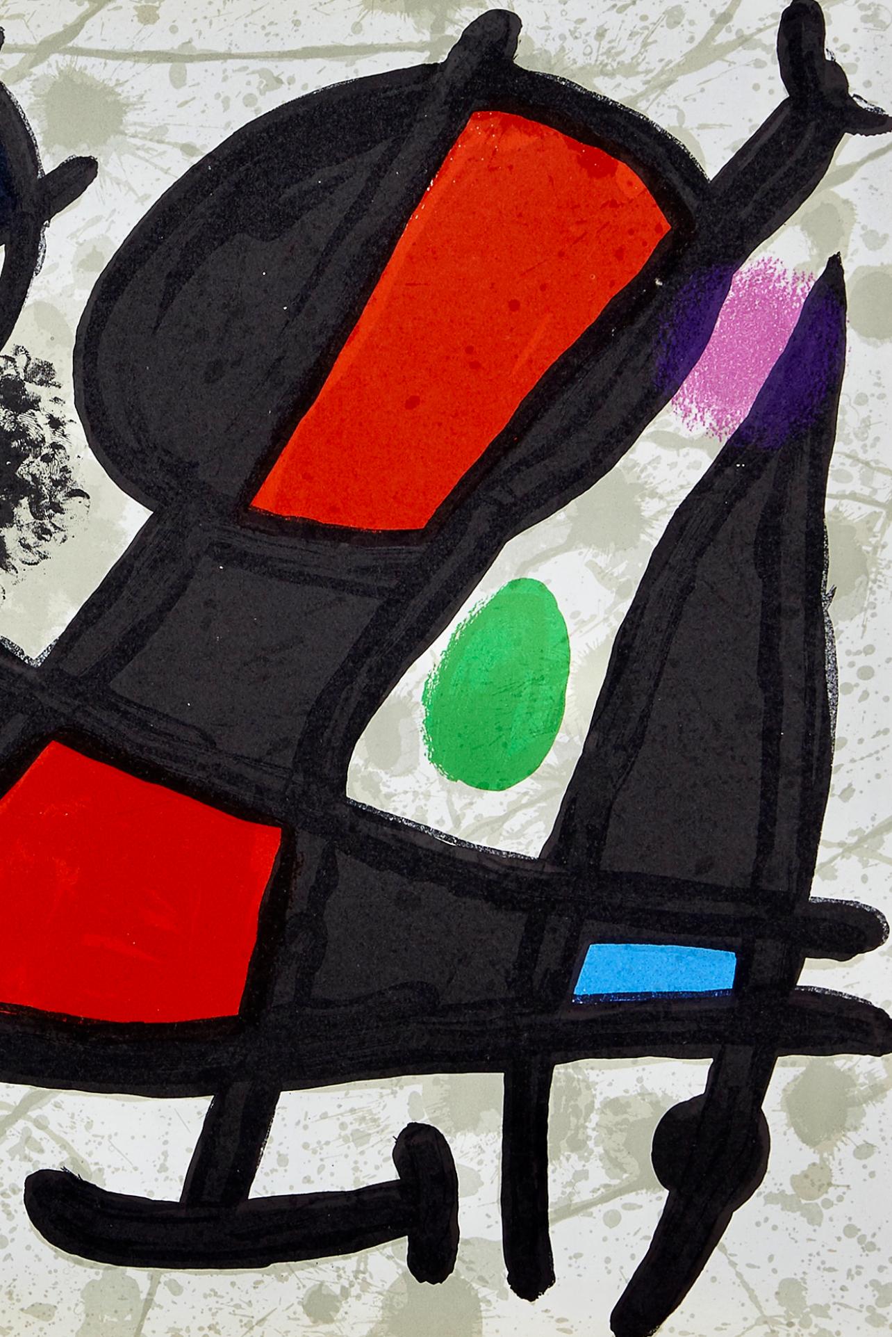 Miró, Composition, Derrière le miroir (after) - Surrealist Print by Joan Miró