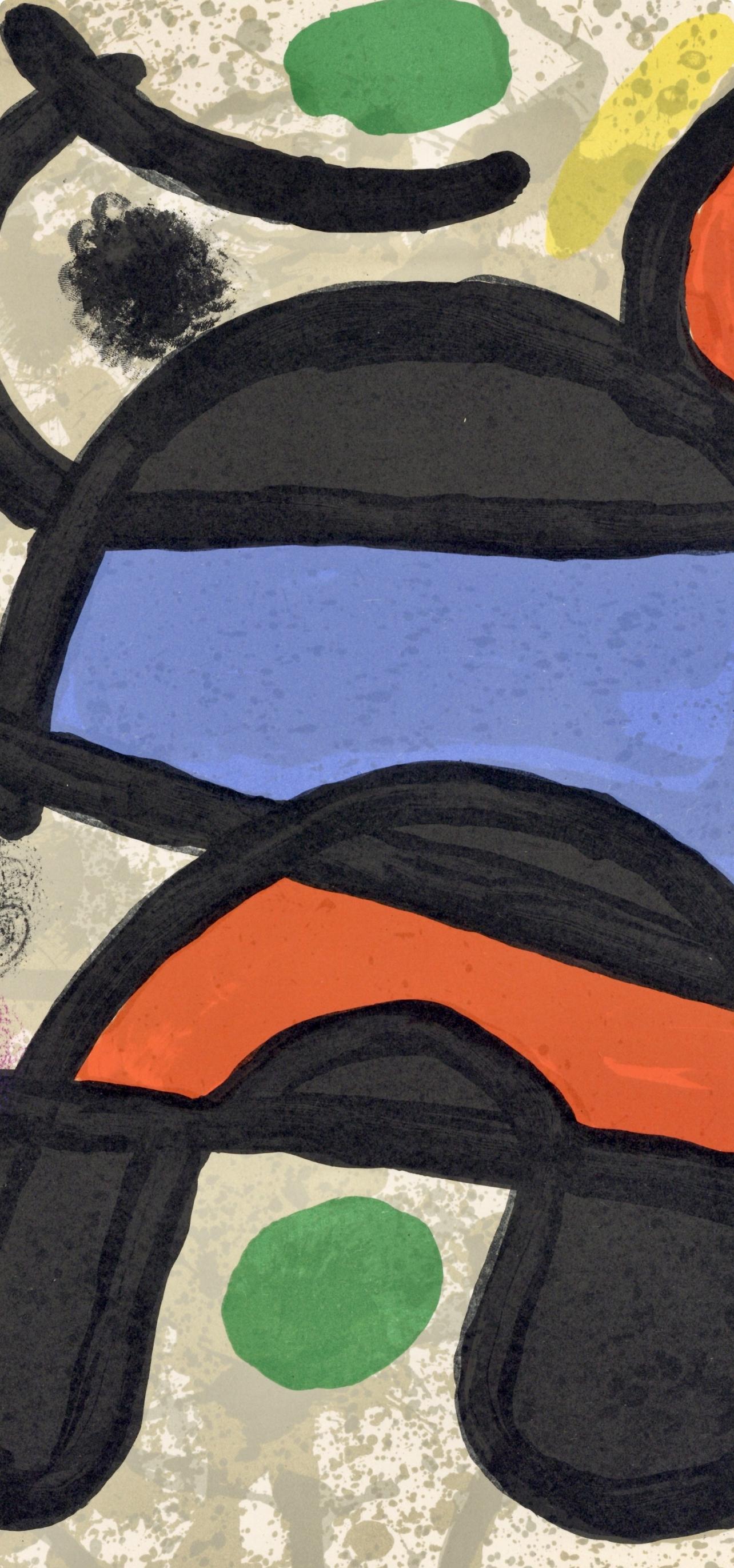Miró, Composition, Derrière le miroir (d'après) - Surréalisme Print par Joan Miró