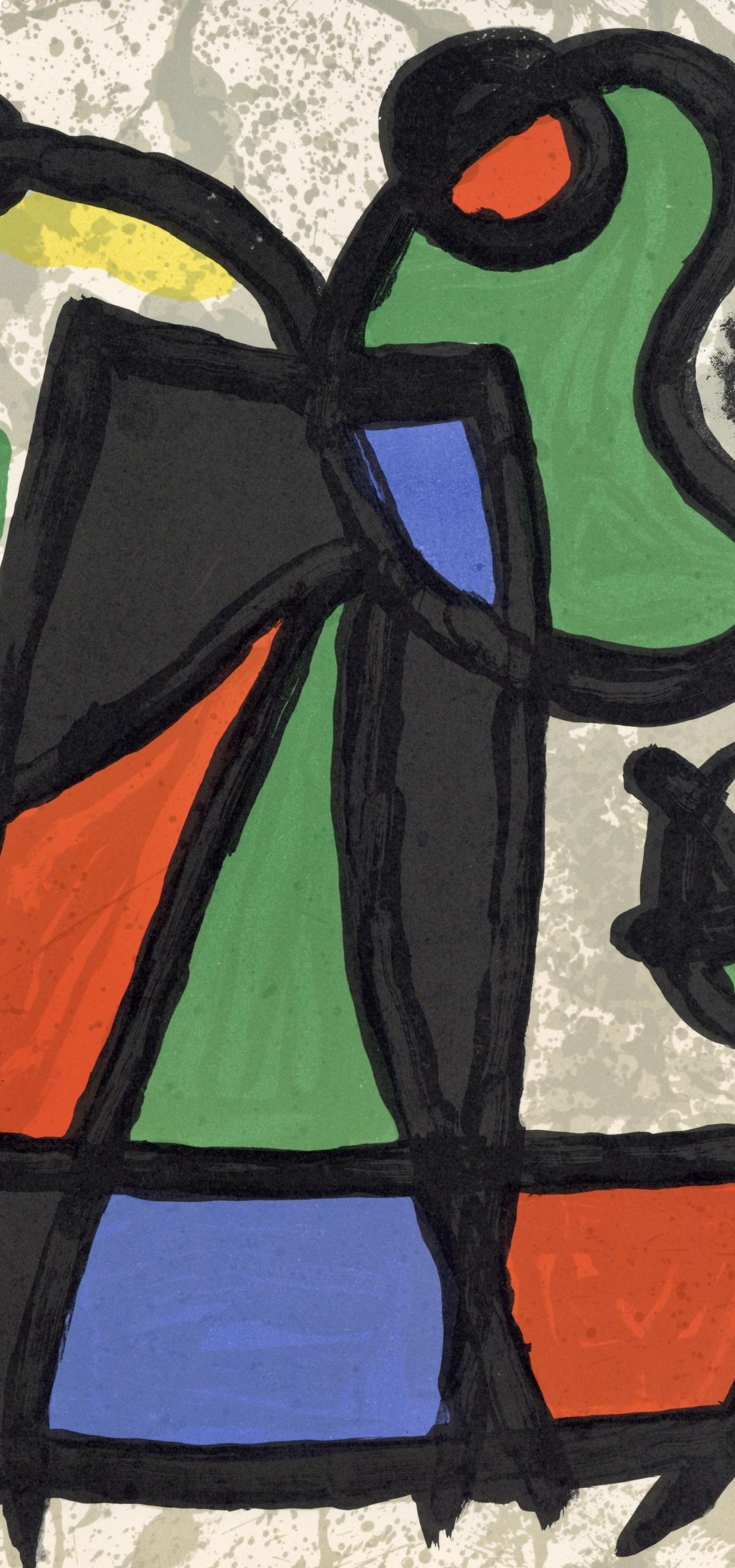 Miró, Composition, Derrière le miroir (after) - Surrealist Print by Joan Miró