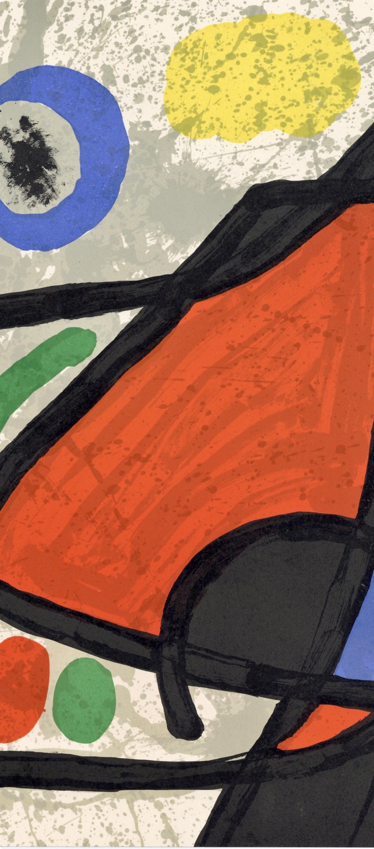 Miró, Composition, Derrière le miroir (d'après) - Surréalisme Print par Joan Miró