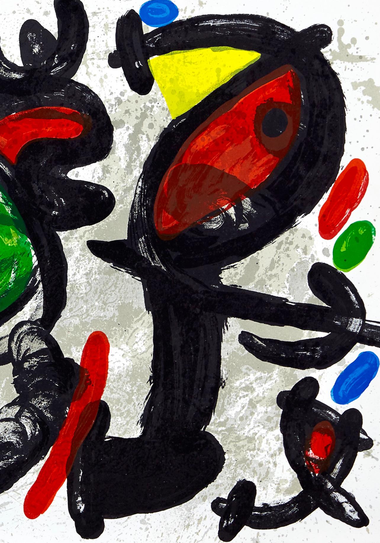Miró, Composition, Derrière le miroir (after) - Surrealist Print by Joan Miró