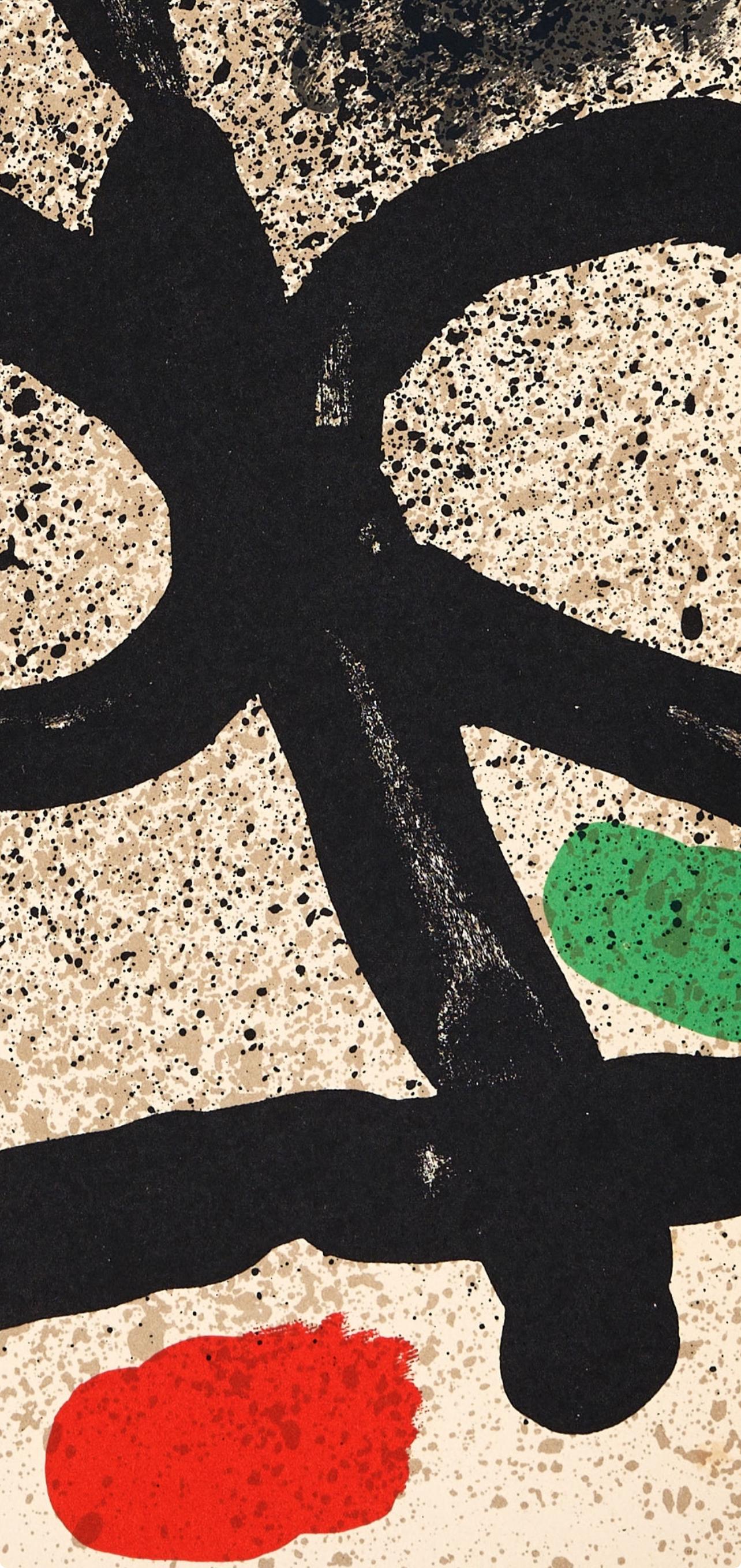 Miró, Composition (Mourlot 745), Derrière le miroir (d'après) - Beige Abstract Print par Joan Miró