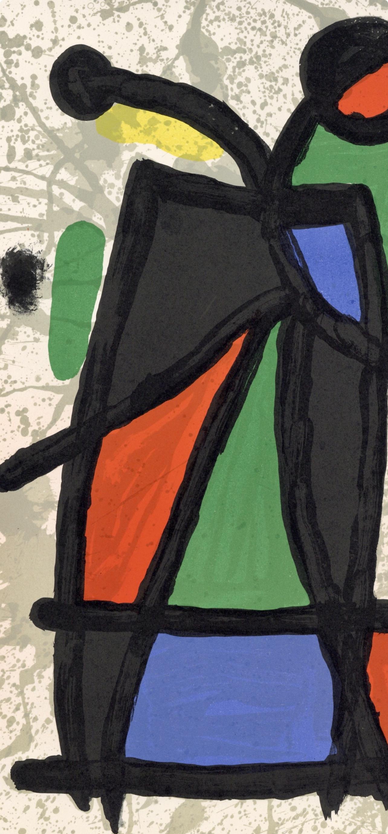Miró, Composition, Derrière le miroir (after) - Black Figurative Print by Joan Miró