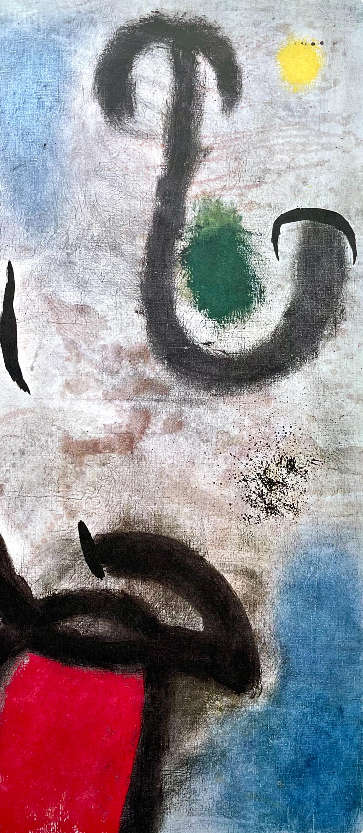 Miró, Composition, Derrière le miroir (d'après) - Gris Abstract Print par Joan Miró