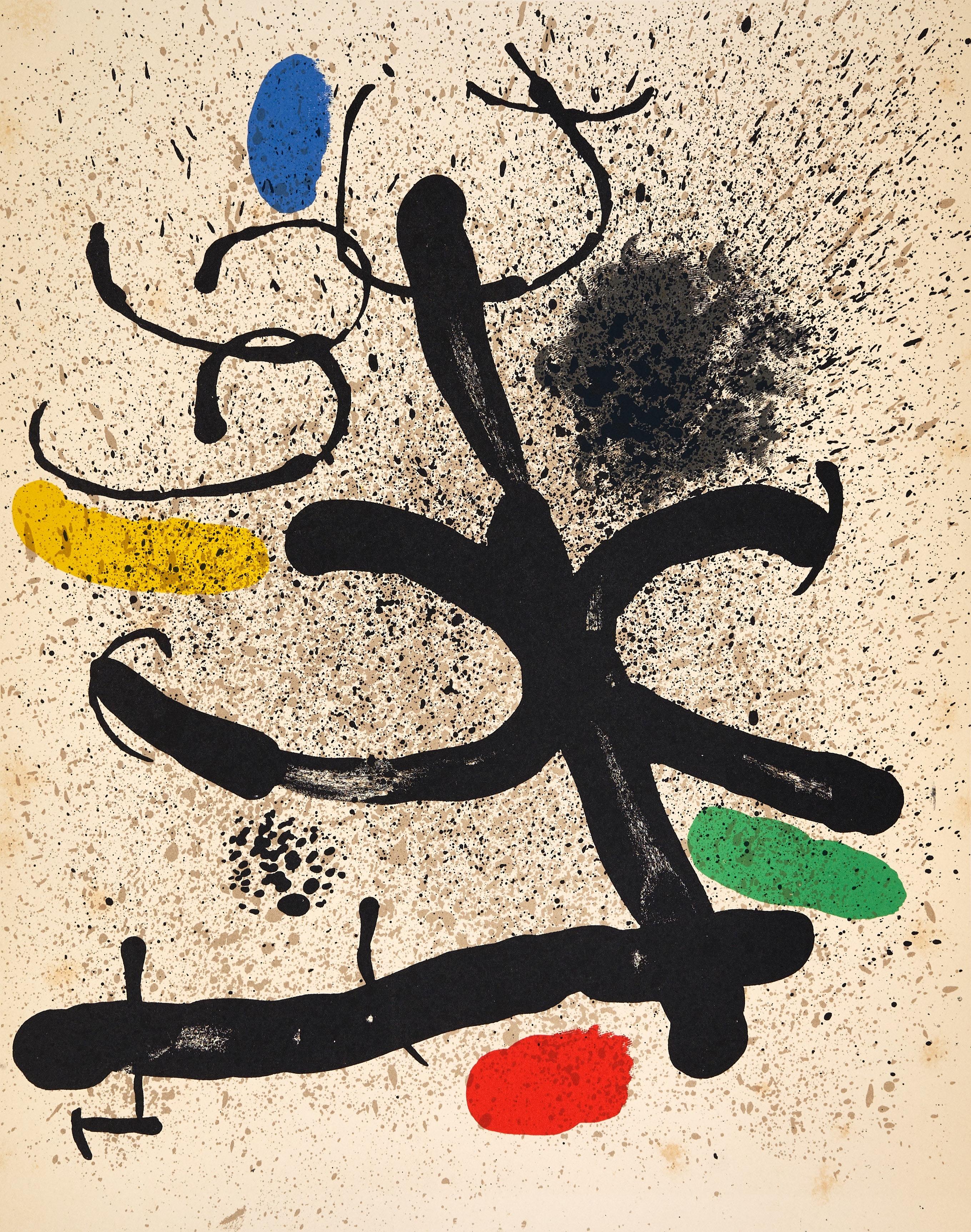 Abstract Print Joan Miró - Miró, Composition (Mourlot 745), Derrière le miroir (d'après)