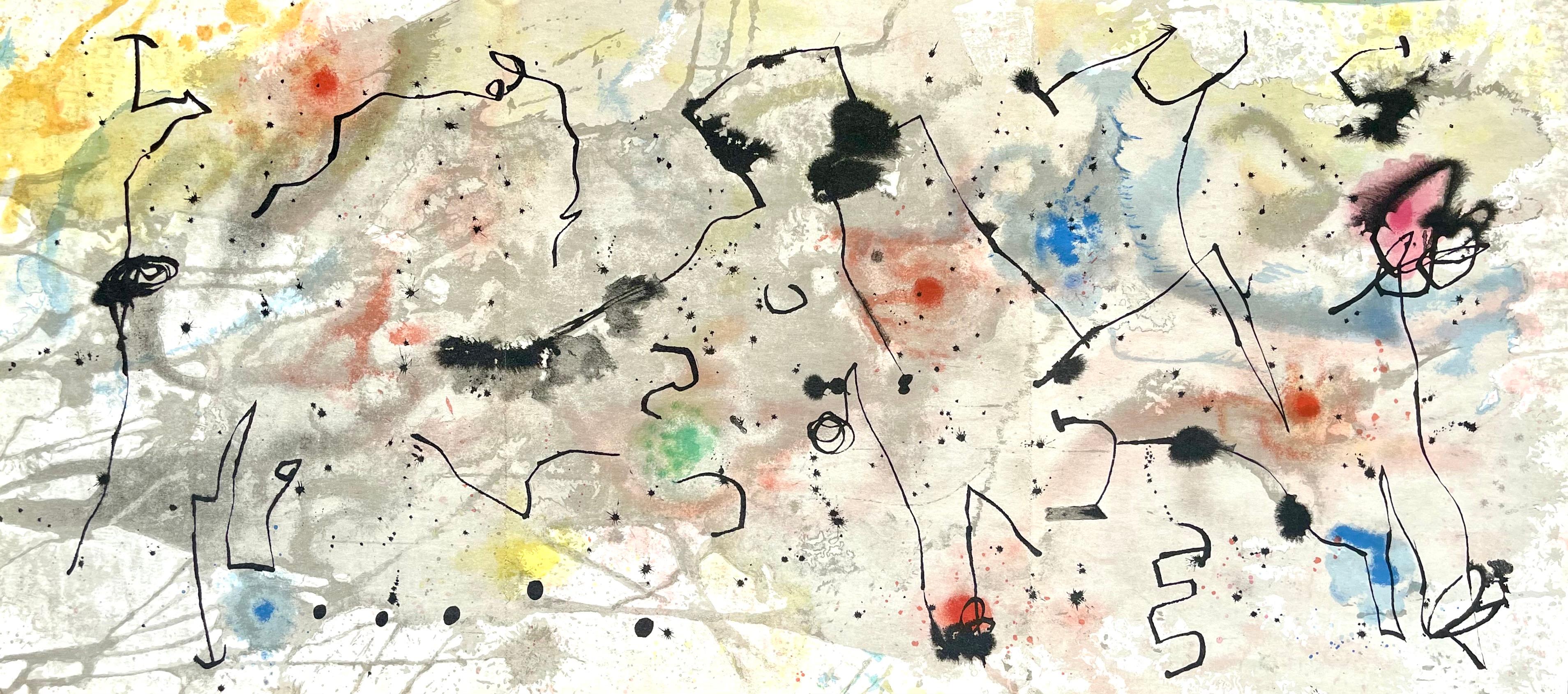 Abstract Print Joan Miró - Miró, Composition, Derrière le miroir (d'après)