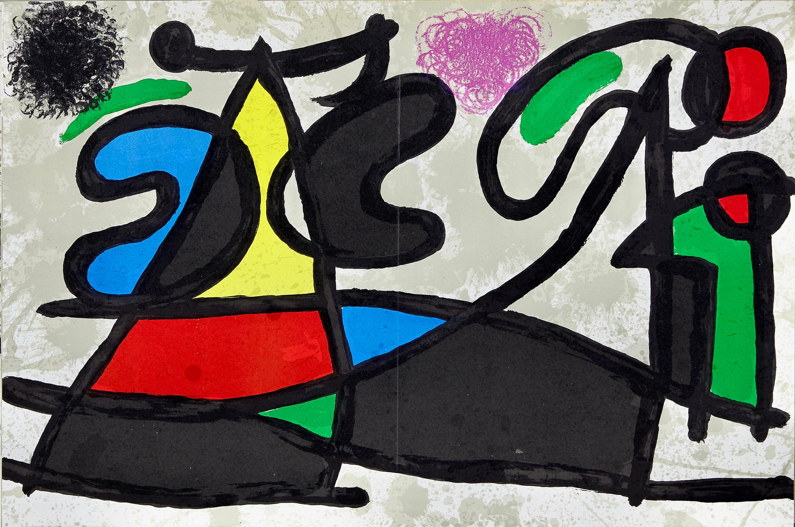 Figurative Print Joan Miró - Miró, Composition, Derrière le miroir (d'après)